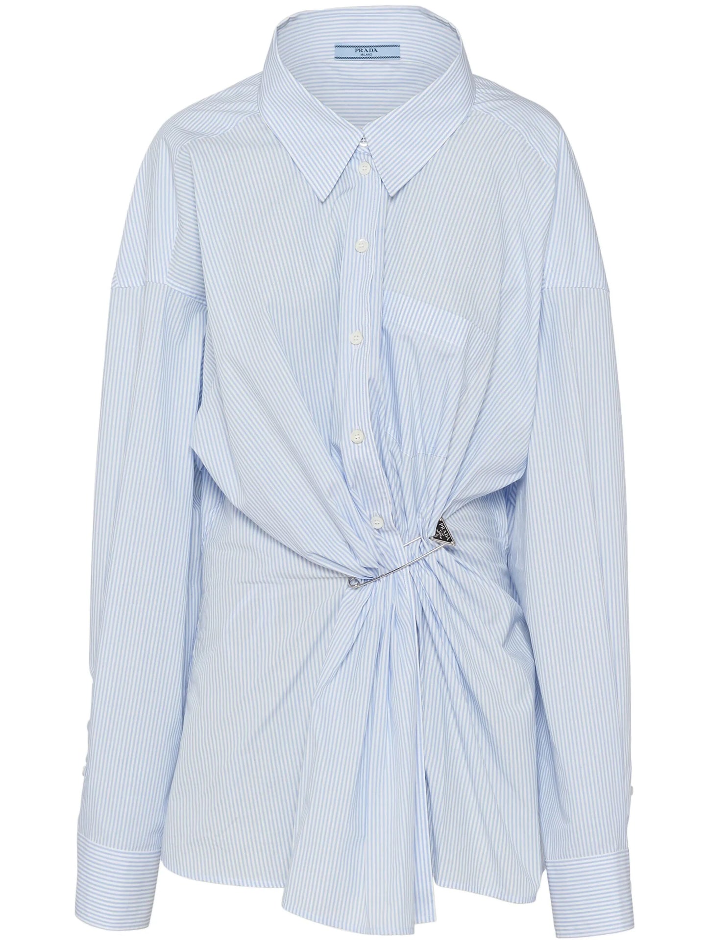 tie-detail poplin shirt