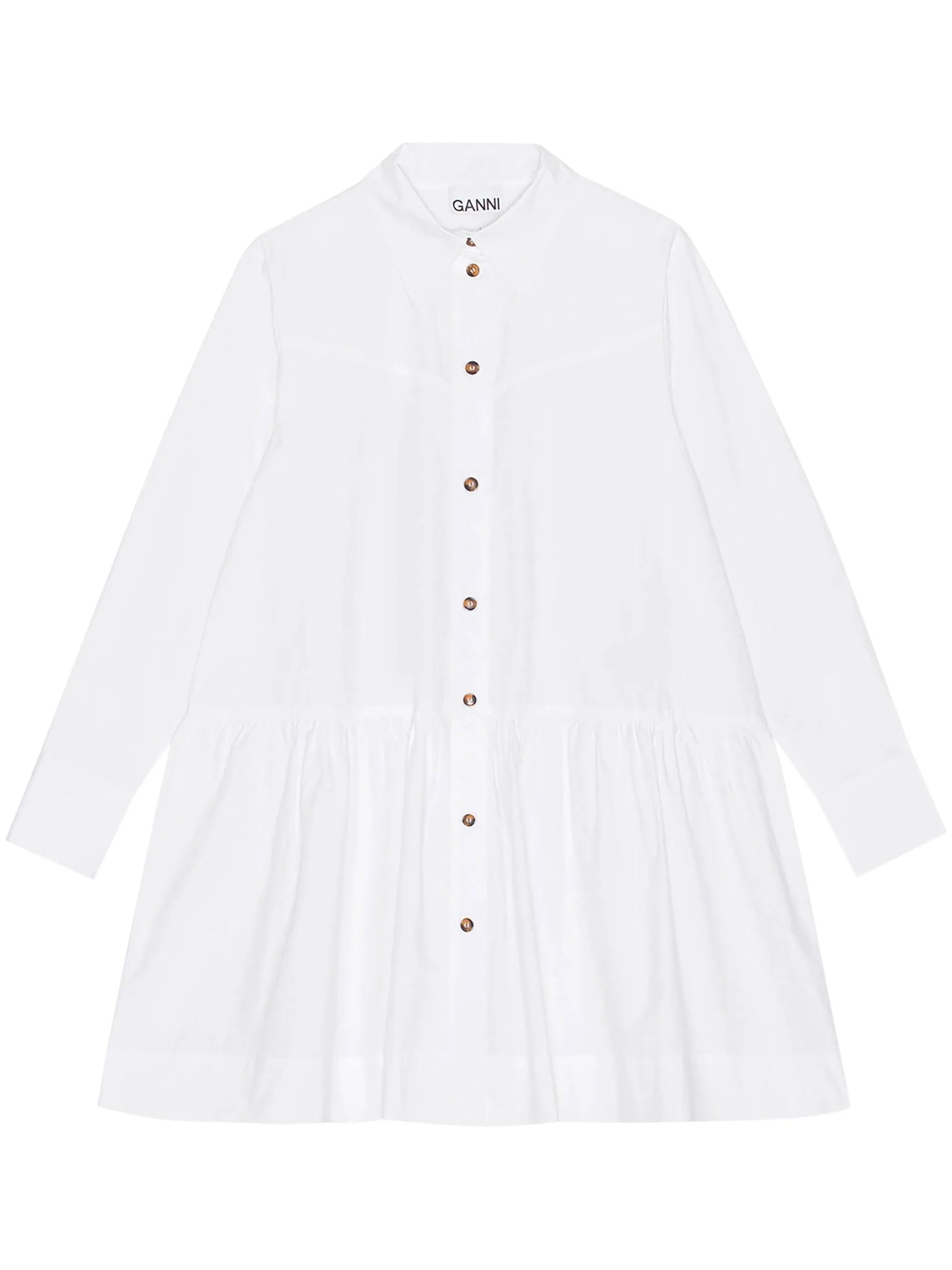 pointed-collar organic cotton shirtdress