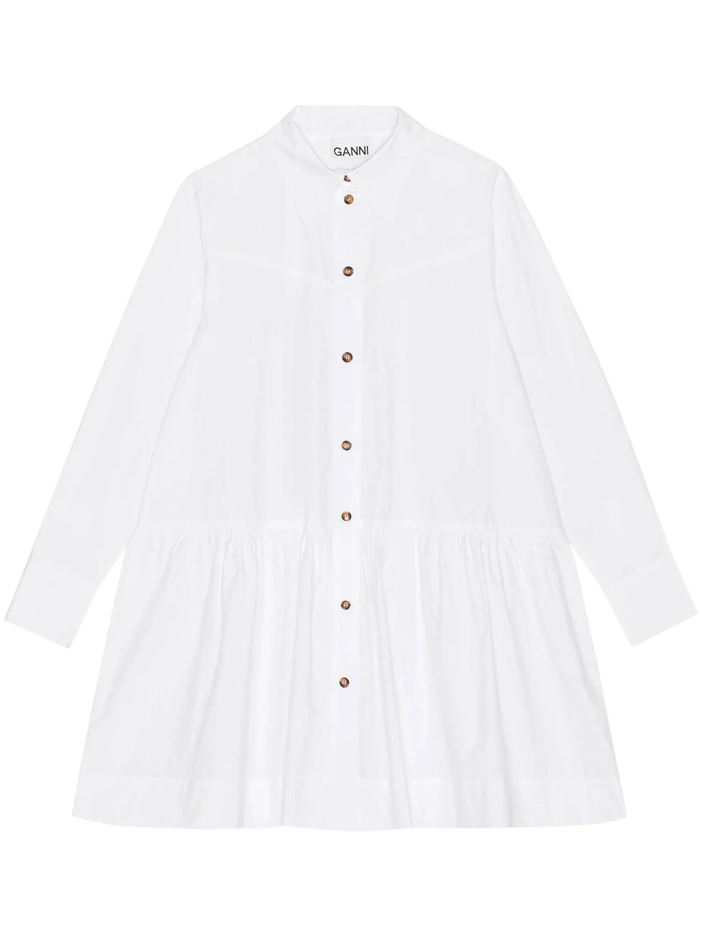 pointed-collar organic cotton shirtdress