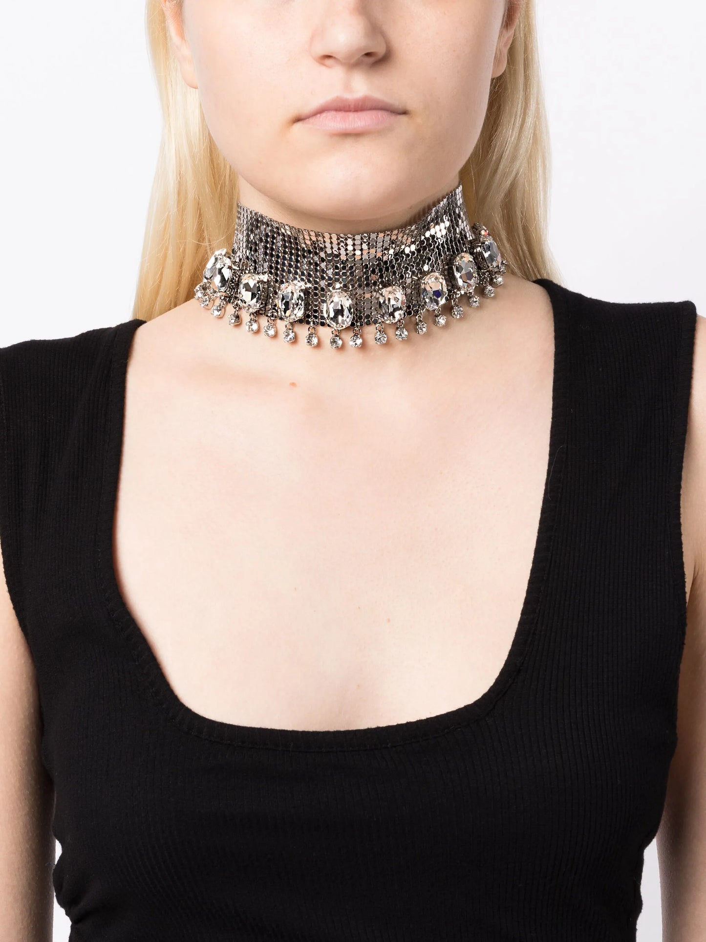 Pixel crystal-embellished necklace