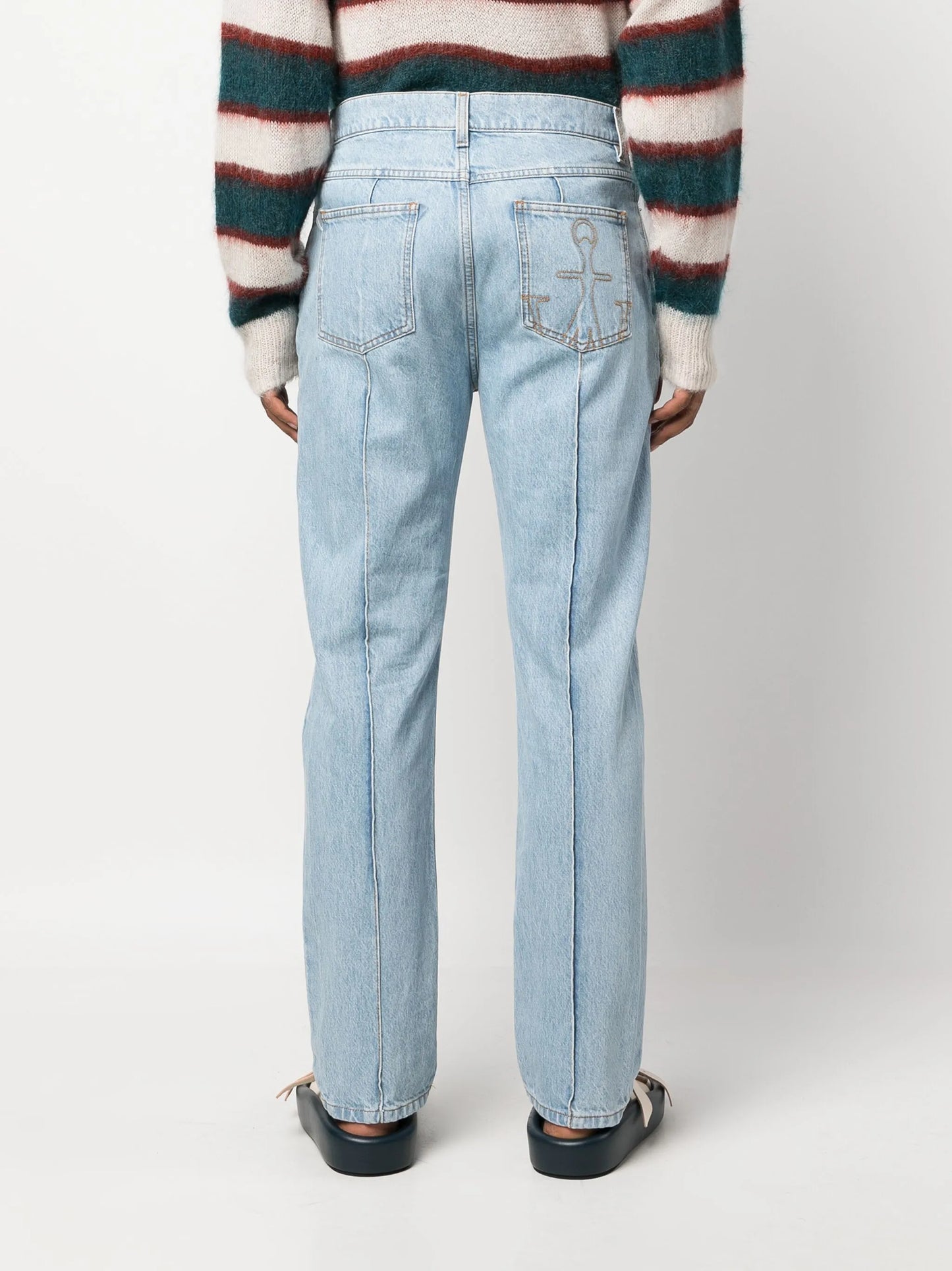 padlock-detail straight-leg jeans