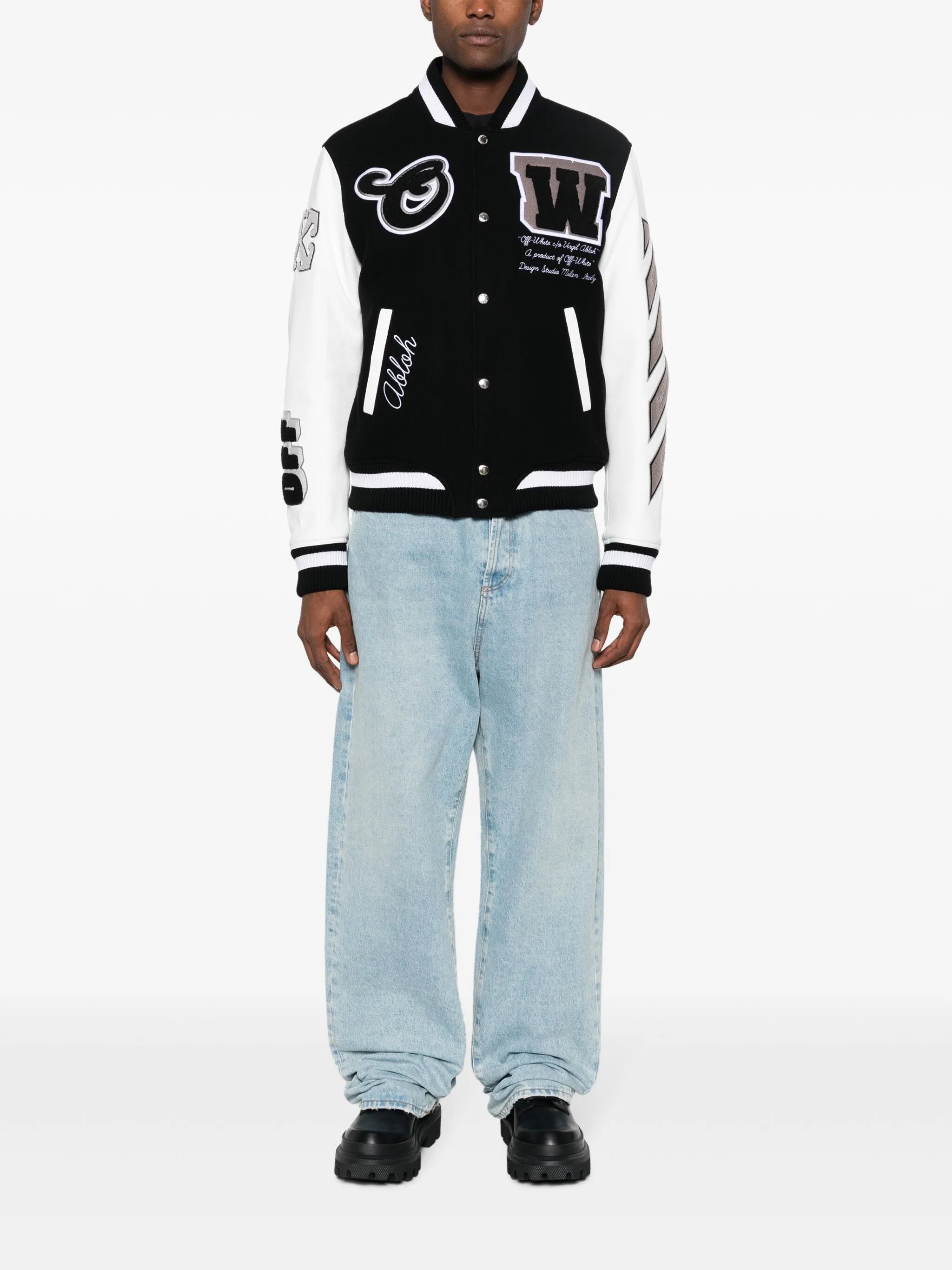 Lea appliqué varsity jacket