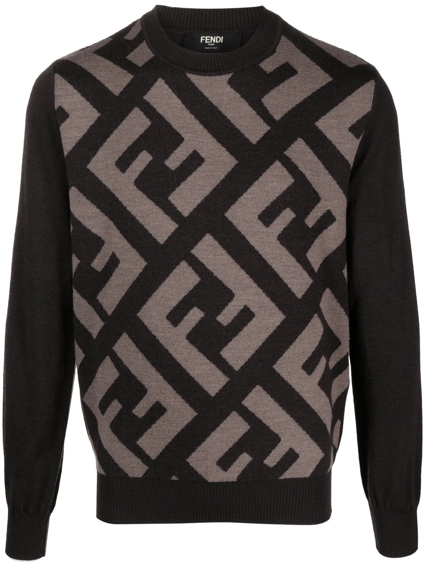 monogram-pattern wool jumper