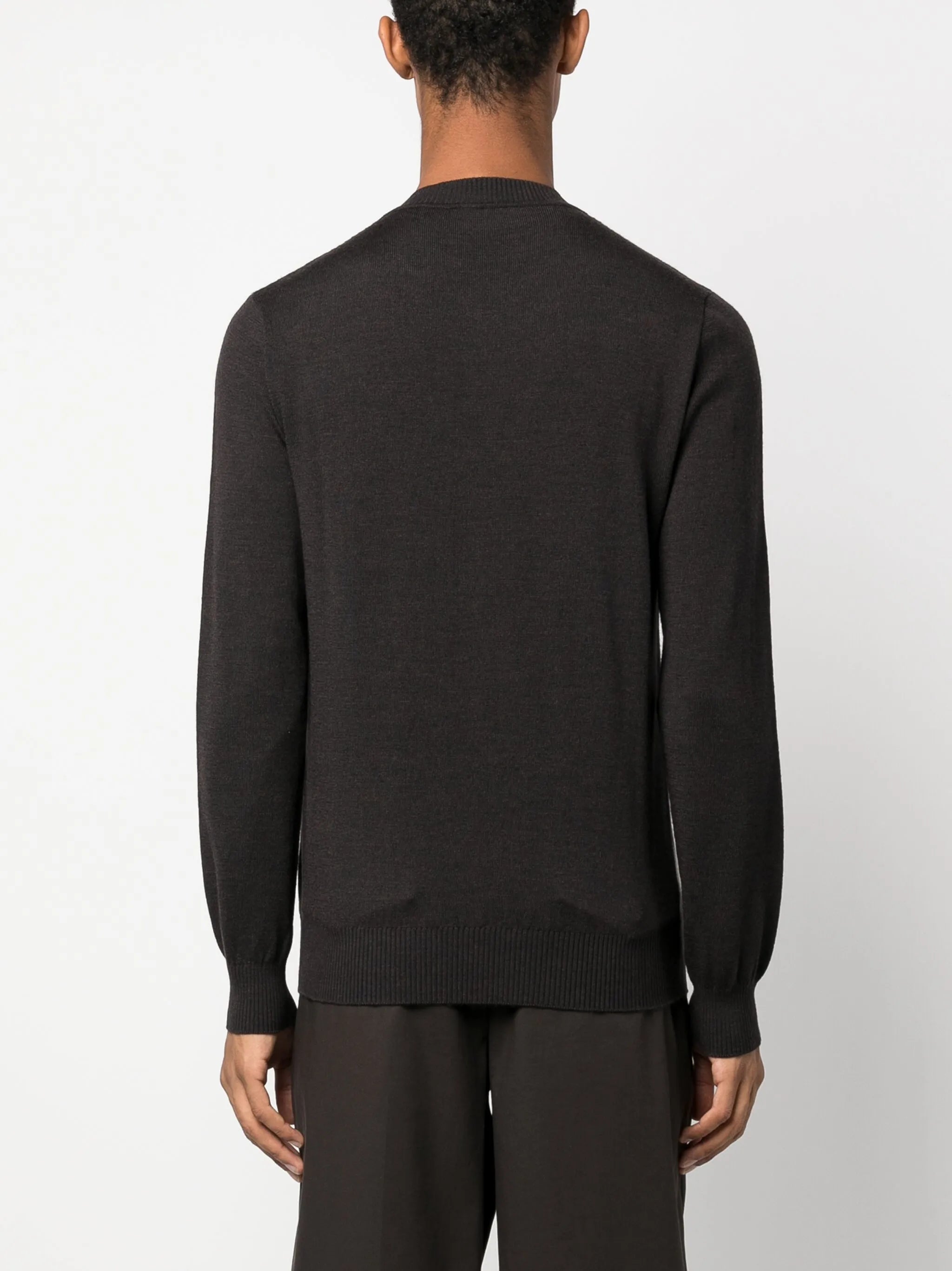 monogram-pattern wool jumper
