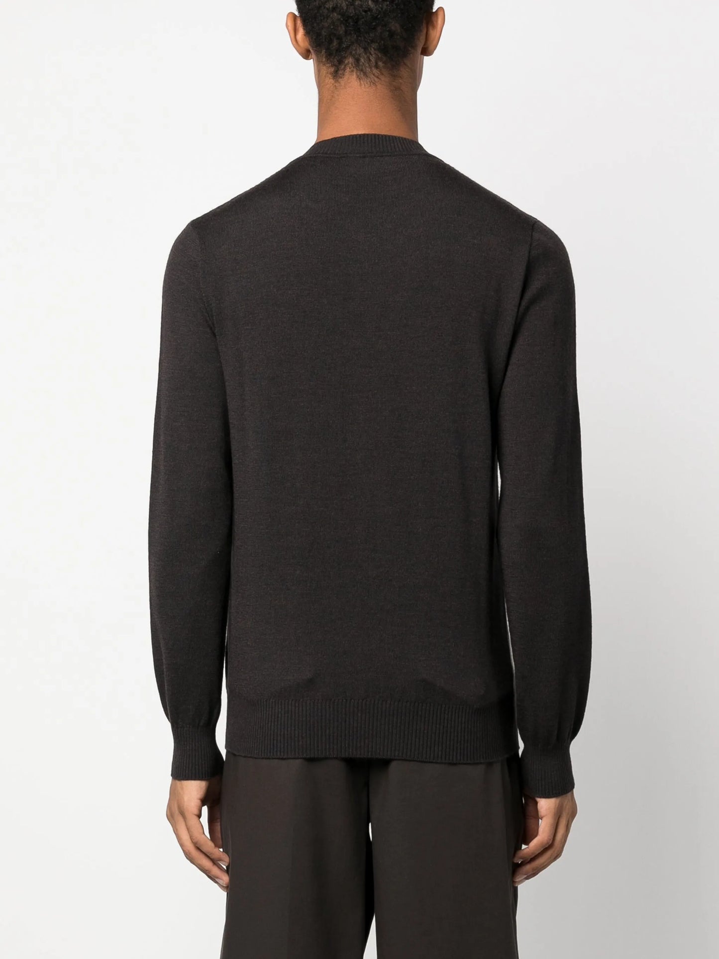 monogram-pattern wool jumper