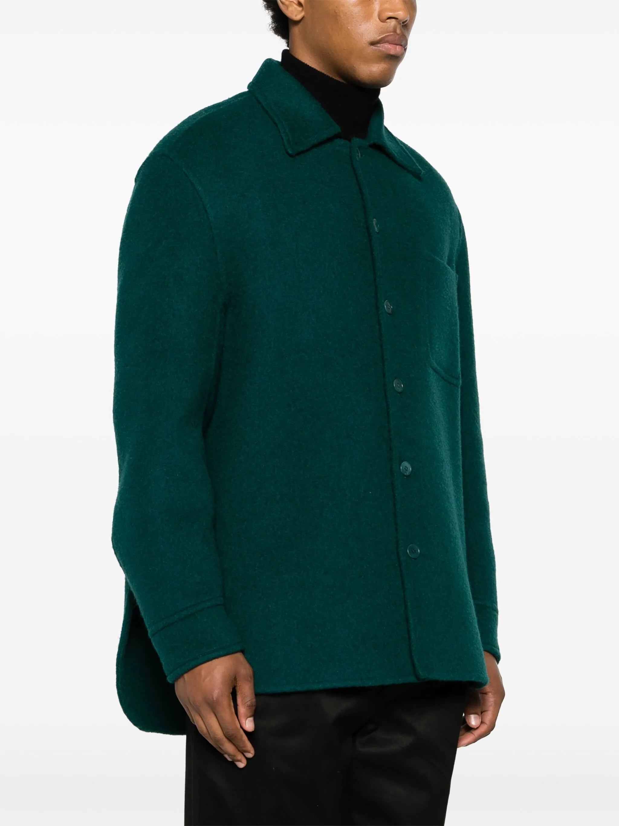 mohair-virgin wool blend overshirt