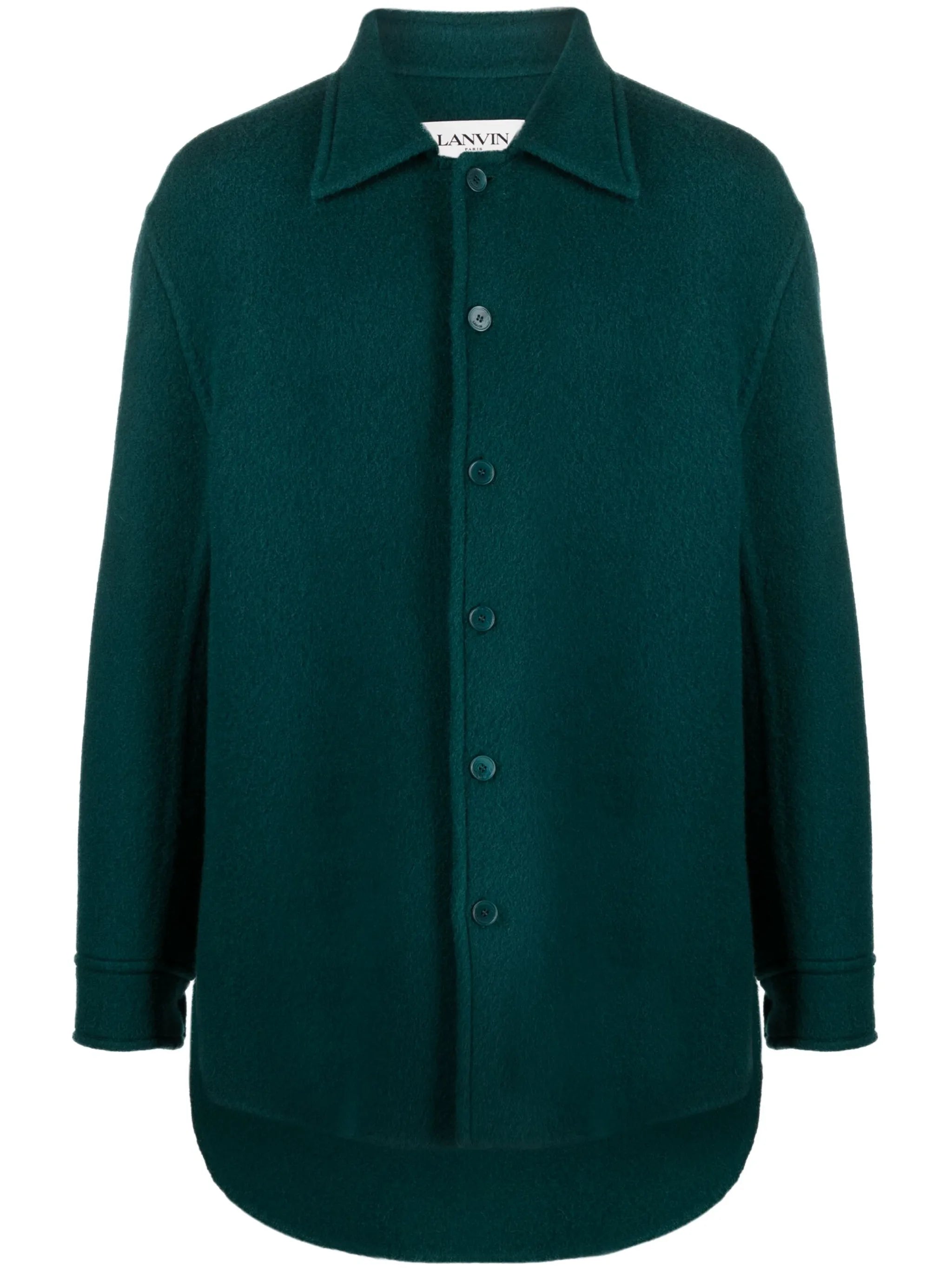 mohair-virgin wool blend overshirt