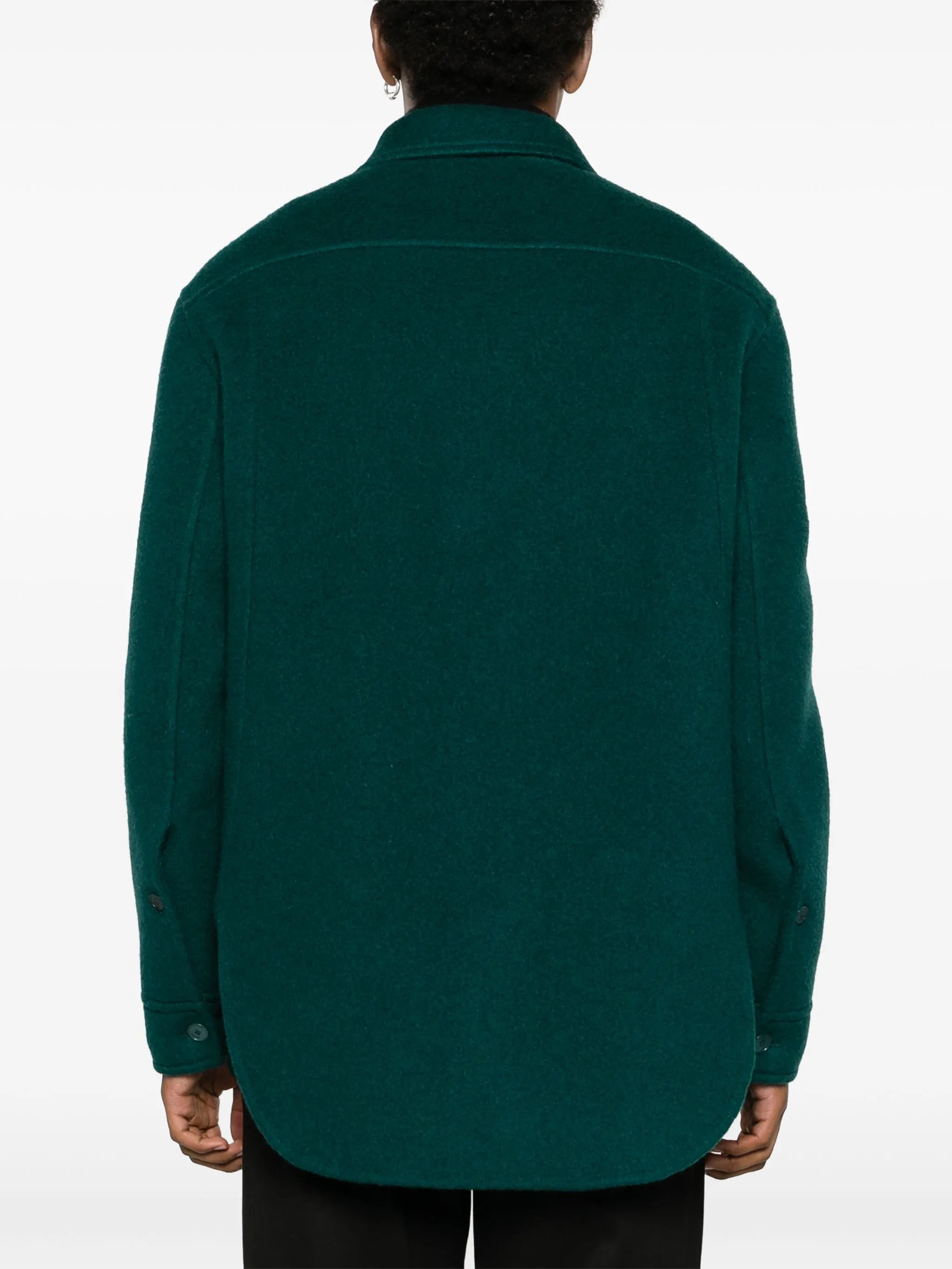 mohair-virgin wool blend overshirt