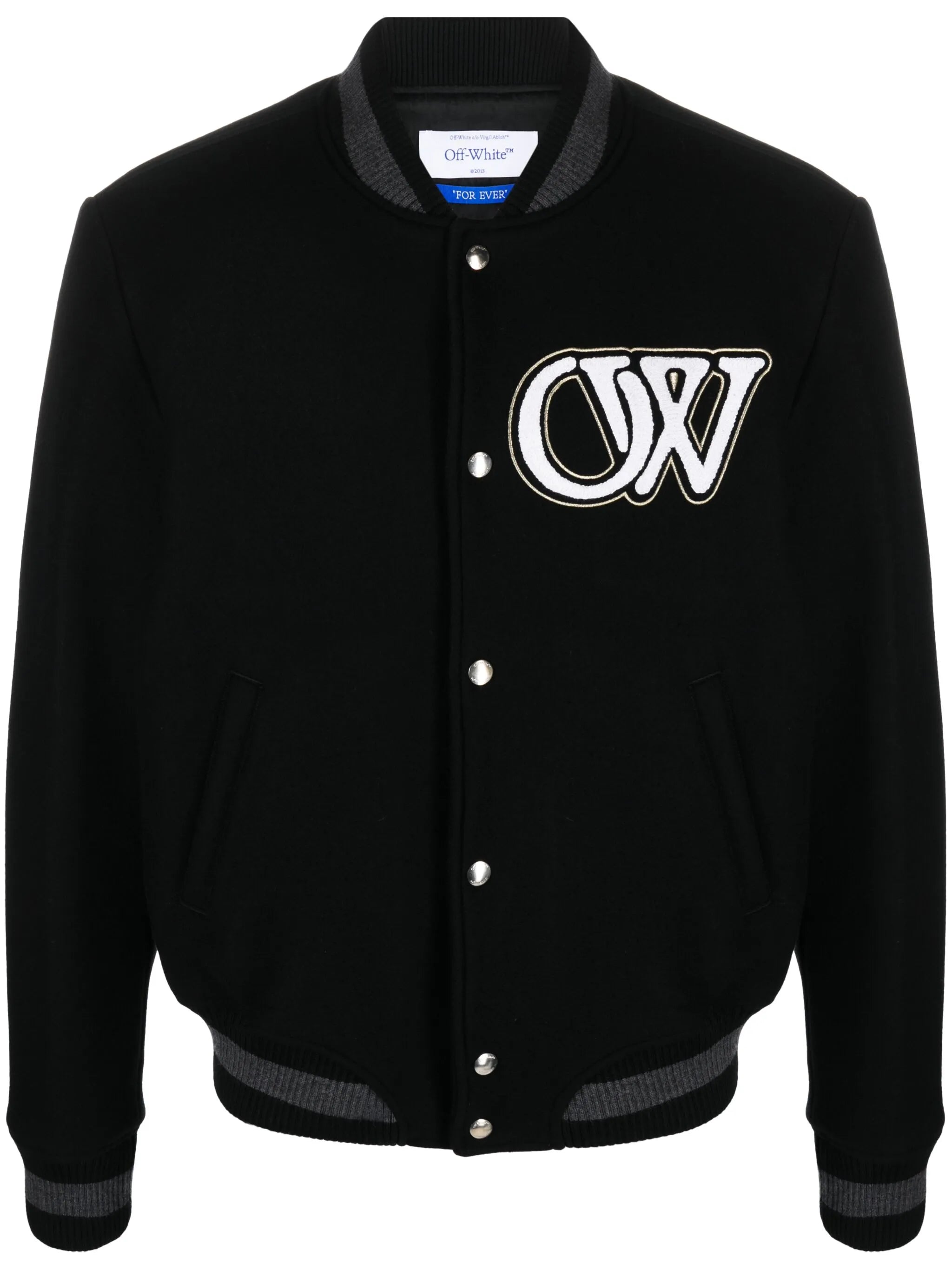 logo-appliqué varsity bomber jacket