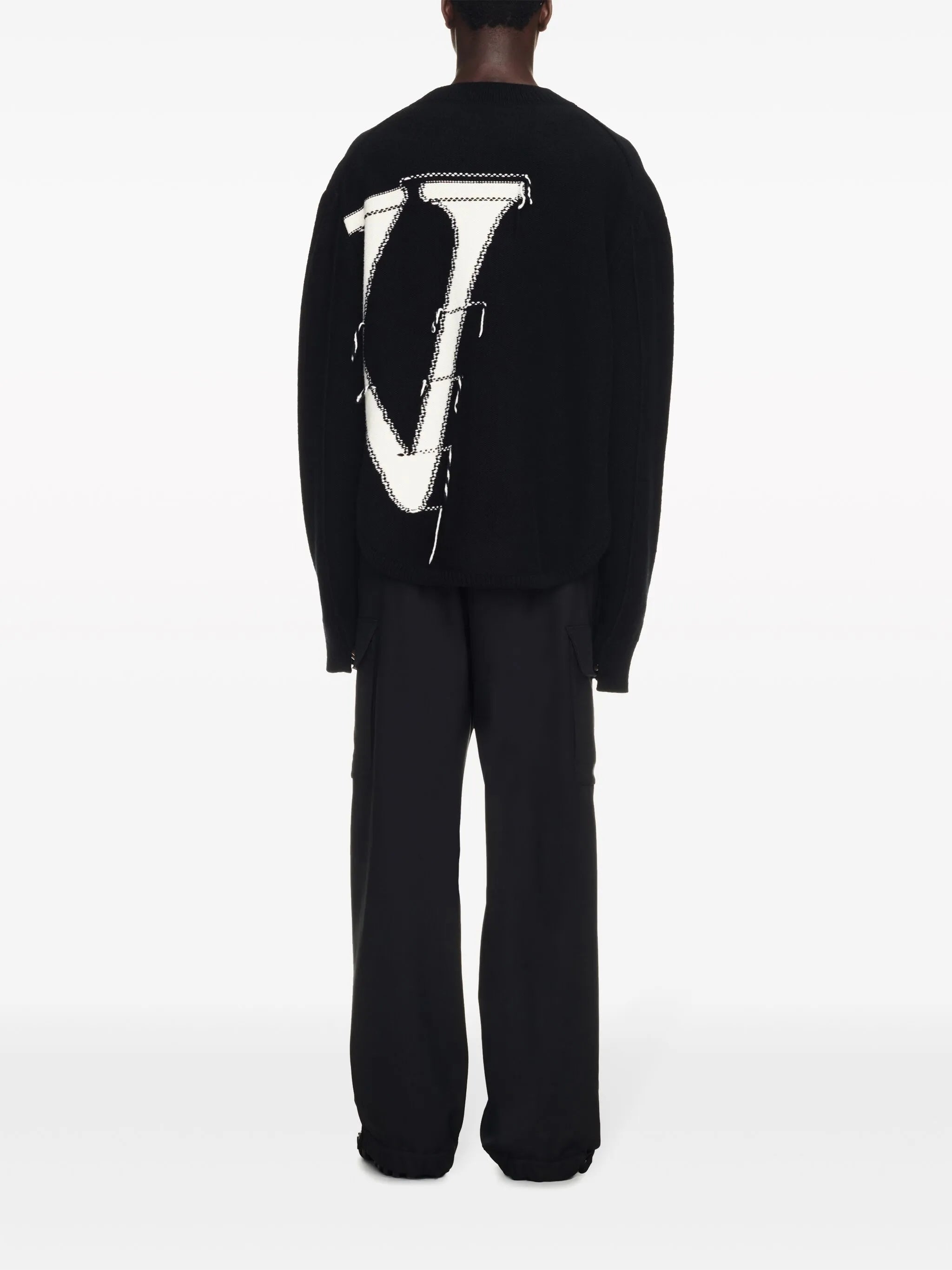 intarsia-logo wool jumper