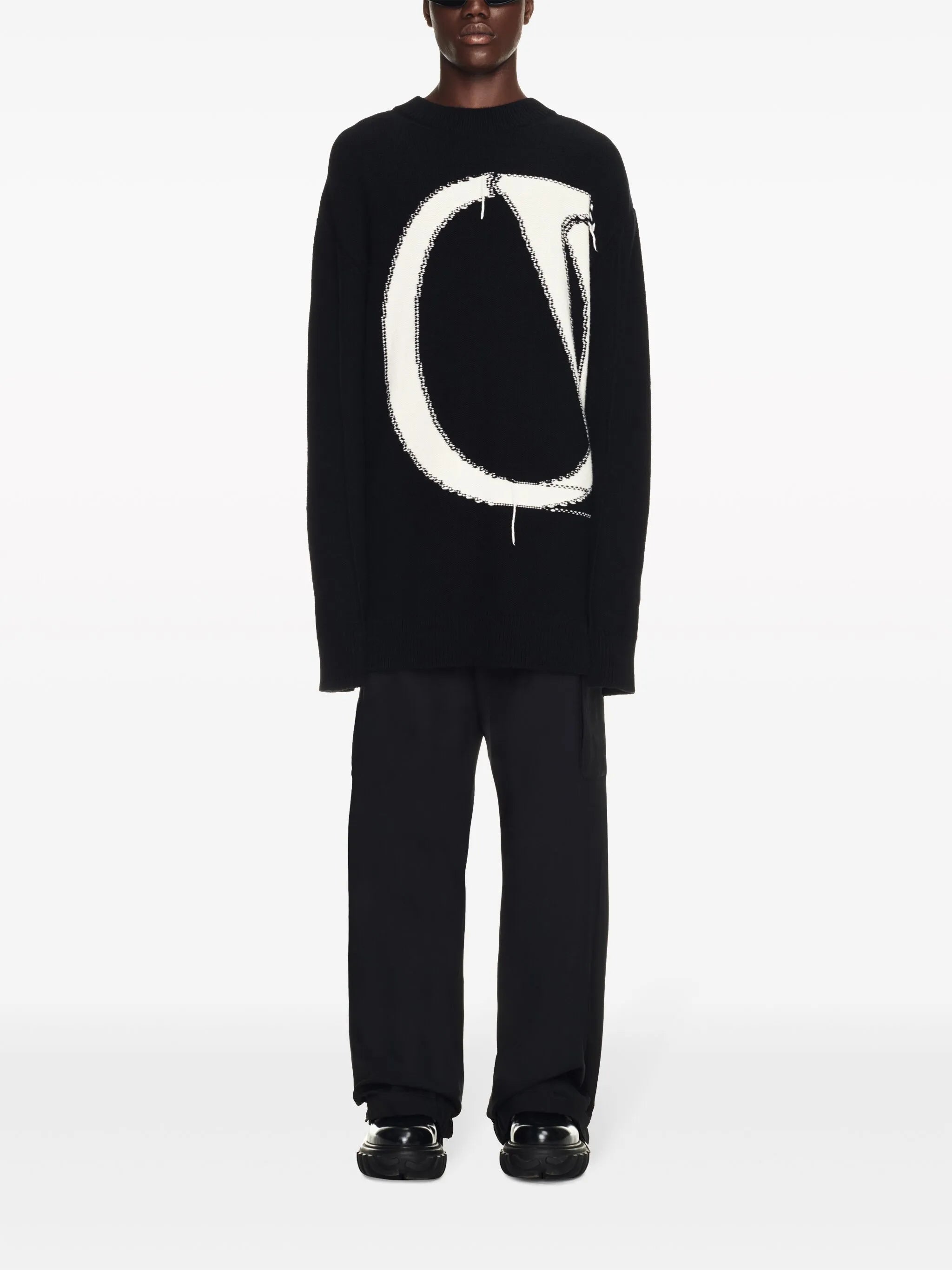 intarsia-logo wool jumper
