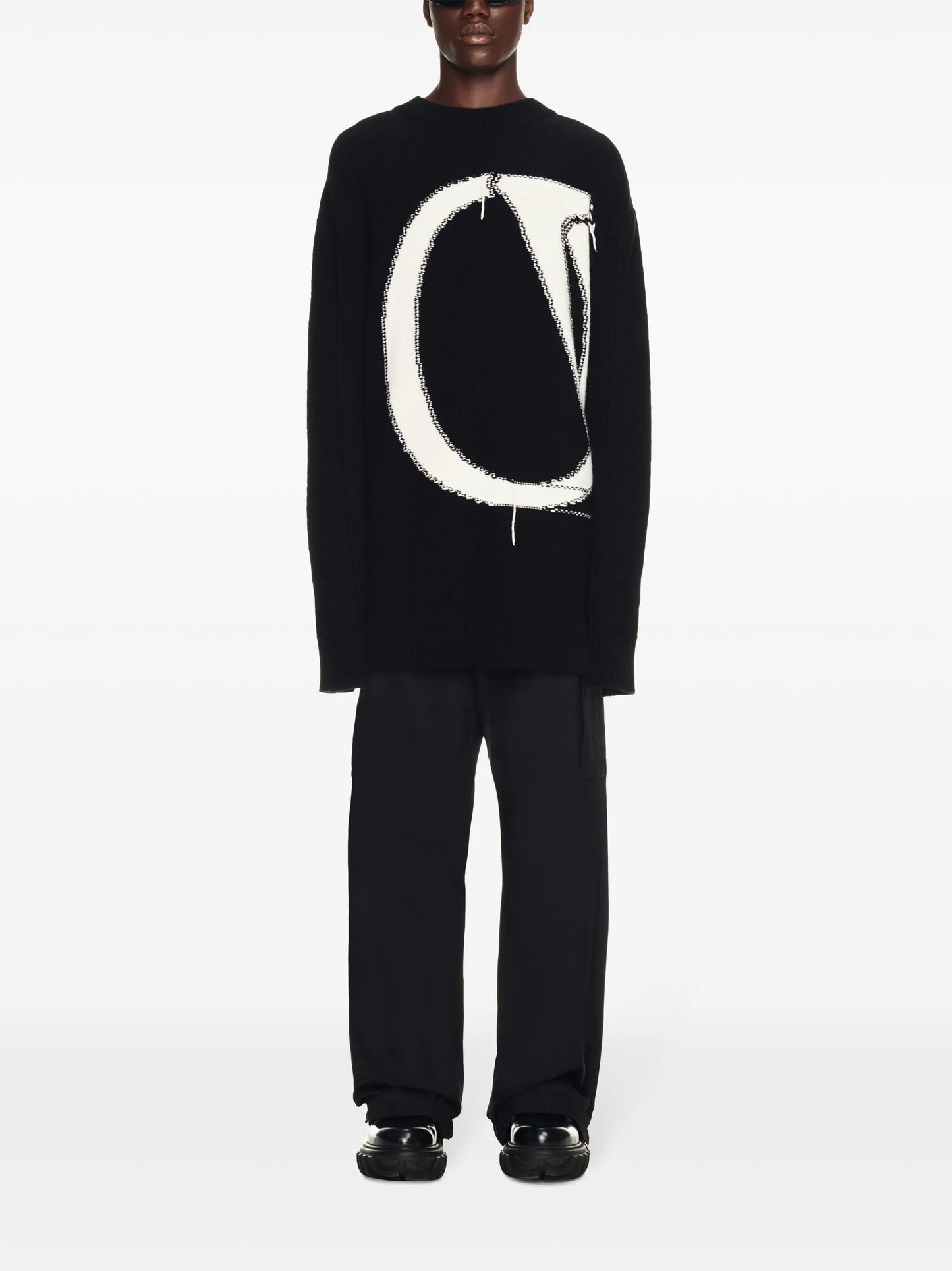 intarsia-logo wool jumper