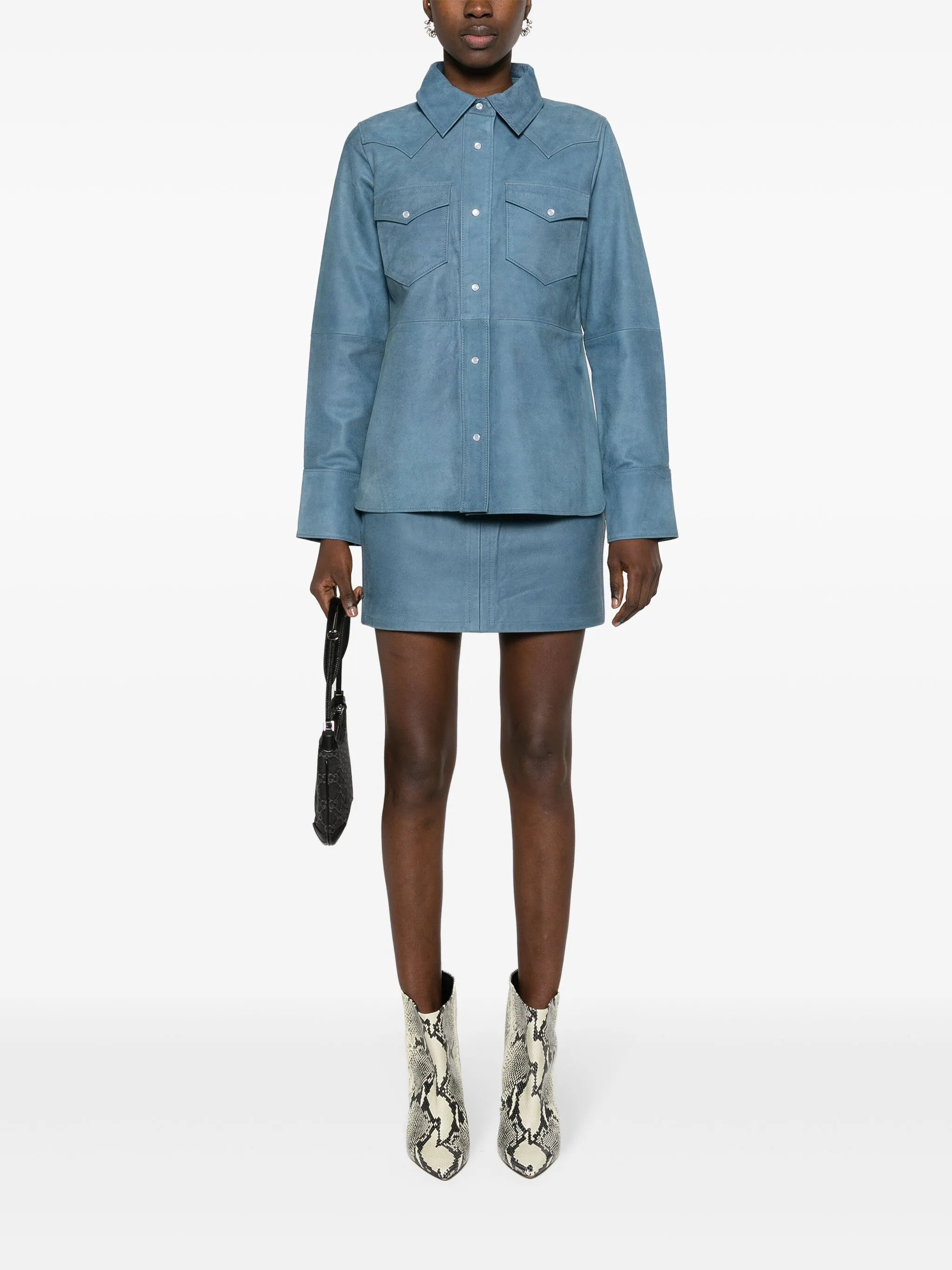 Perla leather miniskirt
