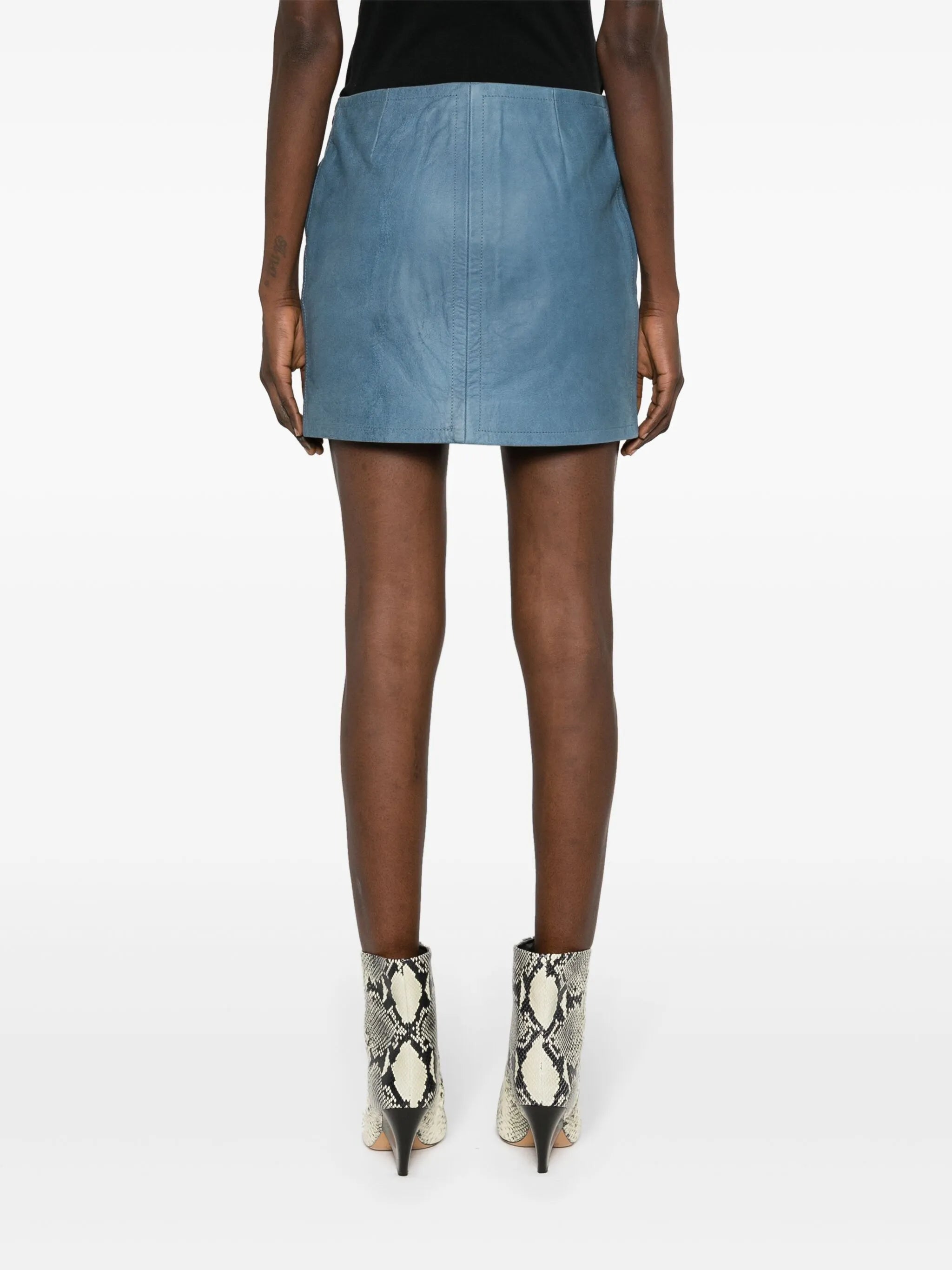 Perla leather miniskirt