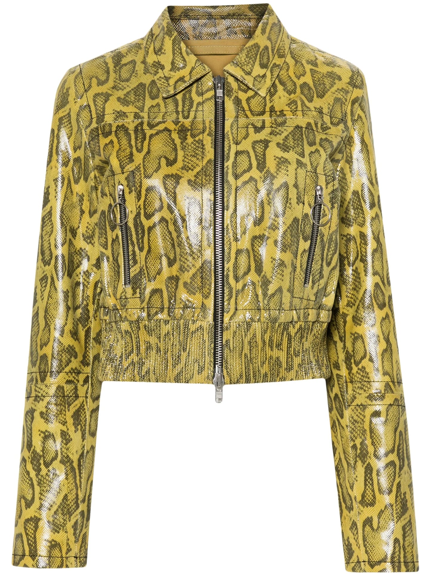 Millicent cropped leather jacket