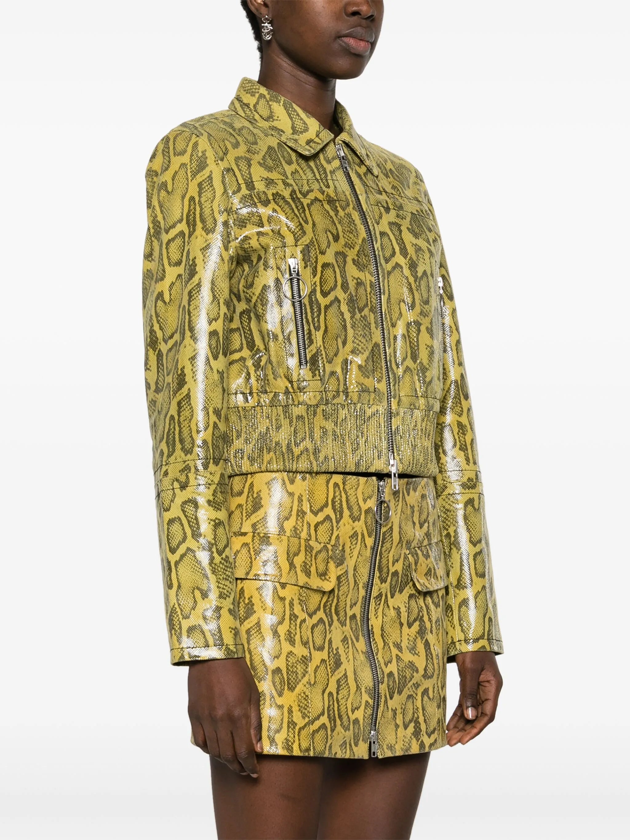 Millicent cropped leather jacket