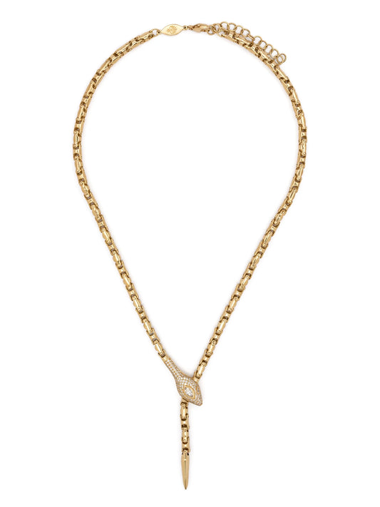 14kt yellow gold Snake Head necklace