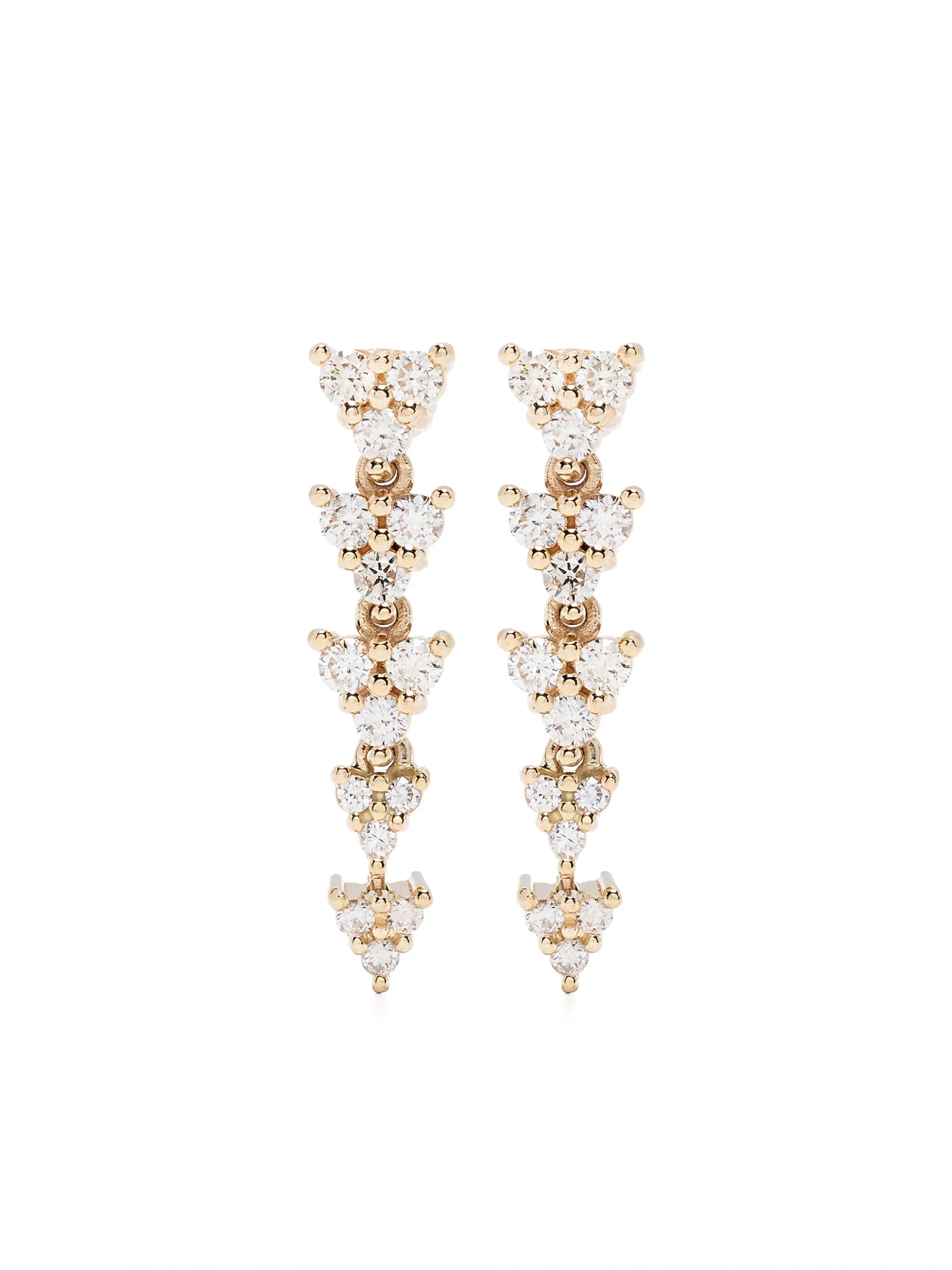 14kt yellow gold 5 Liz diamond drop earrings