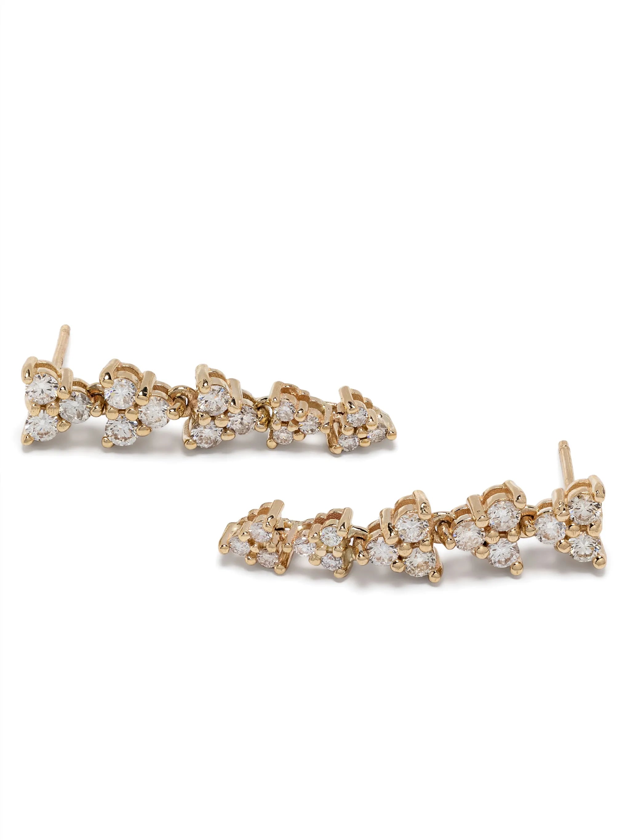 14kt yellow gold 5 Liz diamond drop earrings