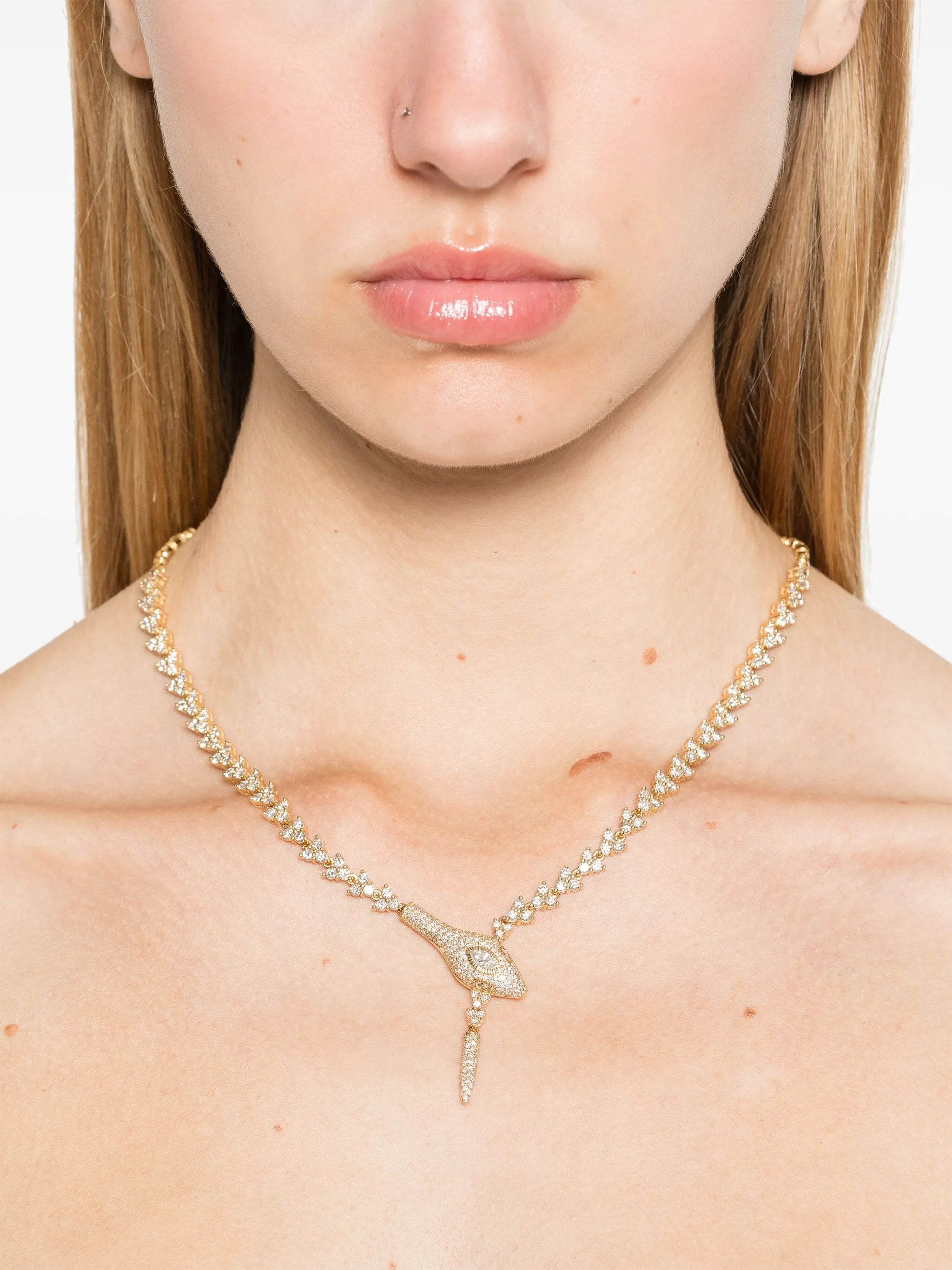 14kt yellow gold Elizabeth diamond necklace