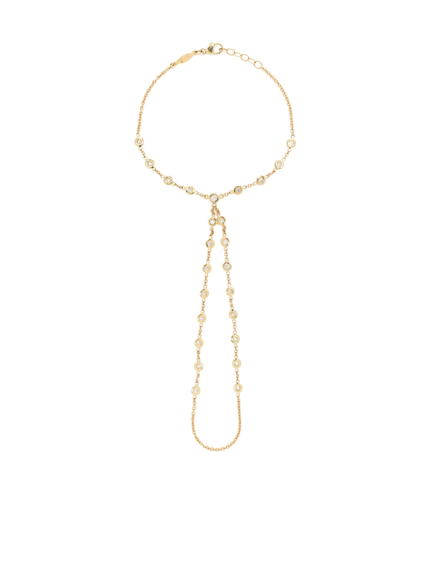 14kt yellow gold 25 Double Stem diamond ankle bracelet