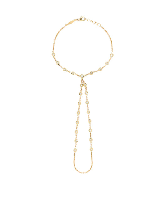 14kt yellow gold 25 Double Stem diamond ankle bracelet