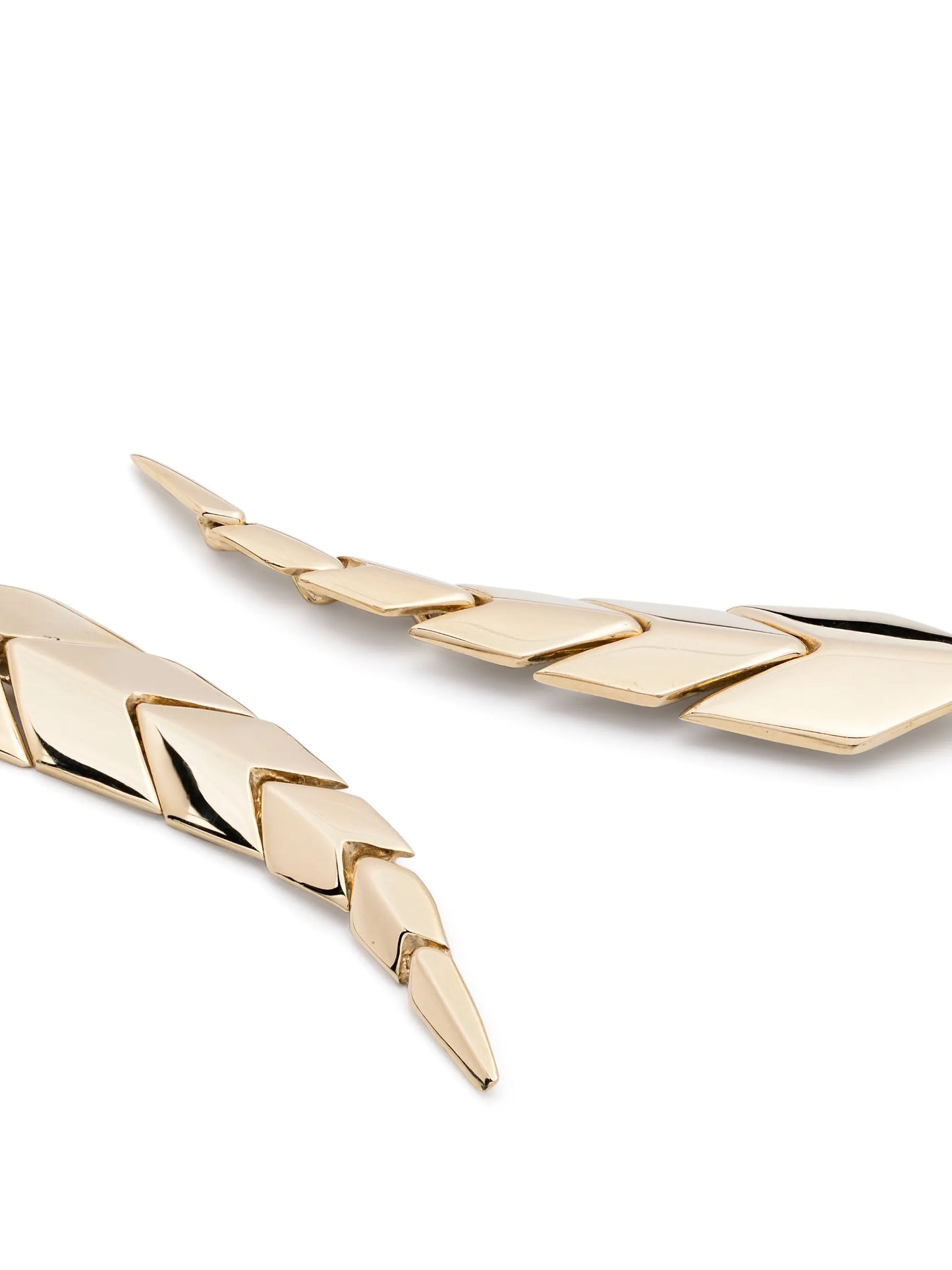 14CT yellow gold small Fishtail diamond earrings
