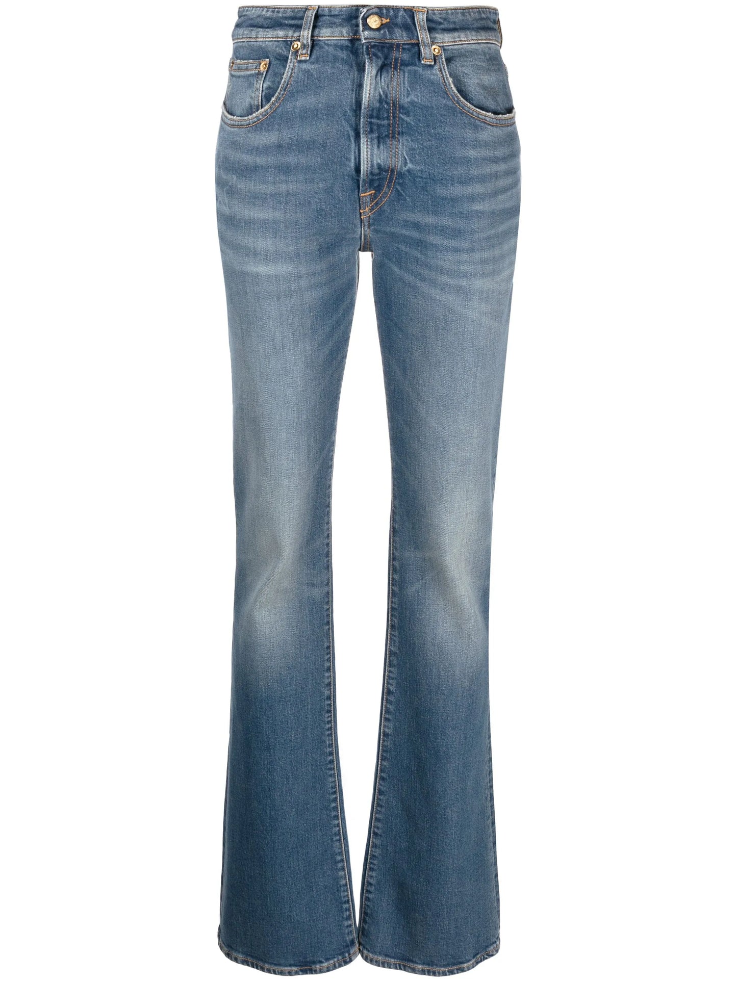 washed-effect wide-leg jeans