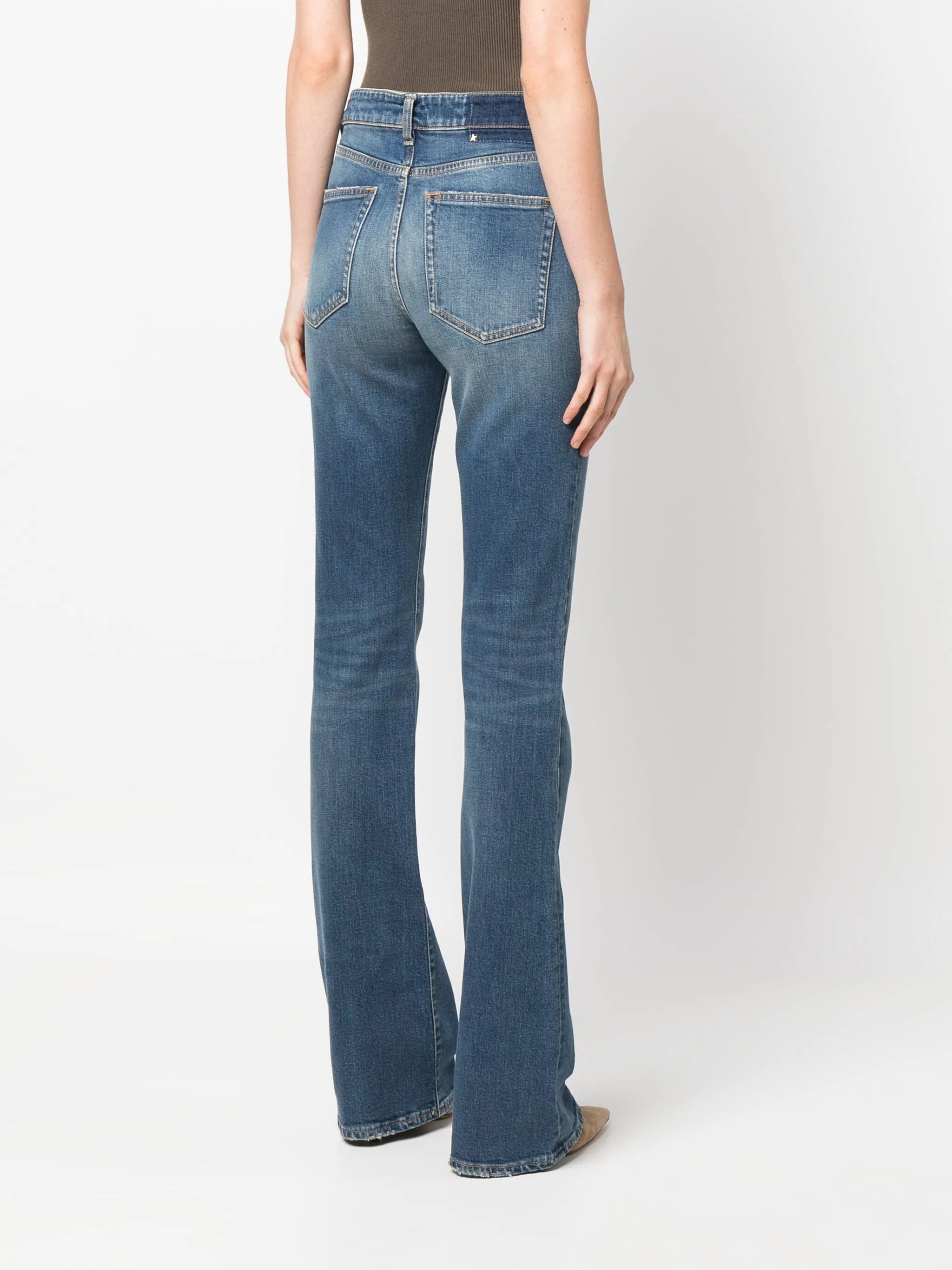 washed-effect wide-leg jeans