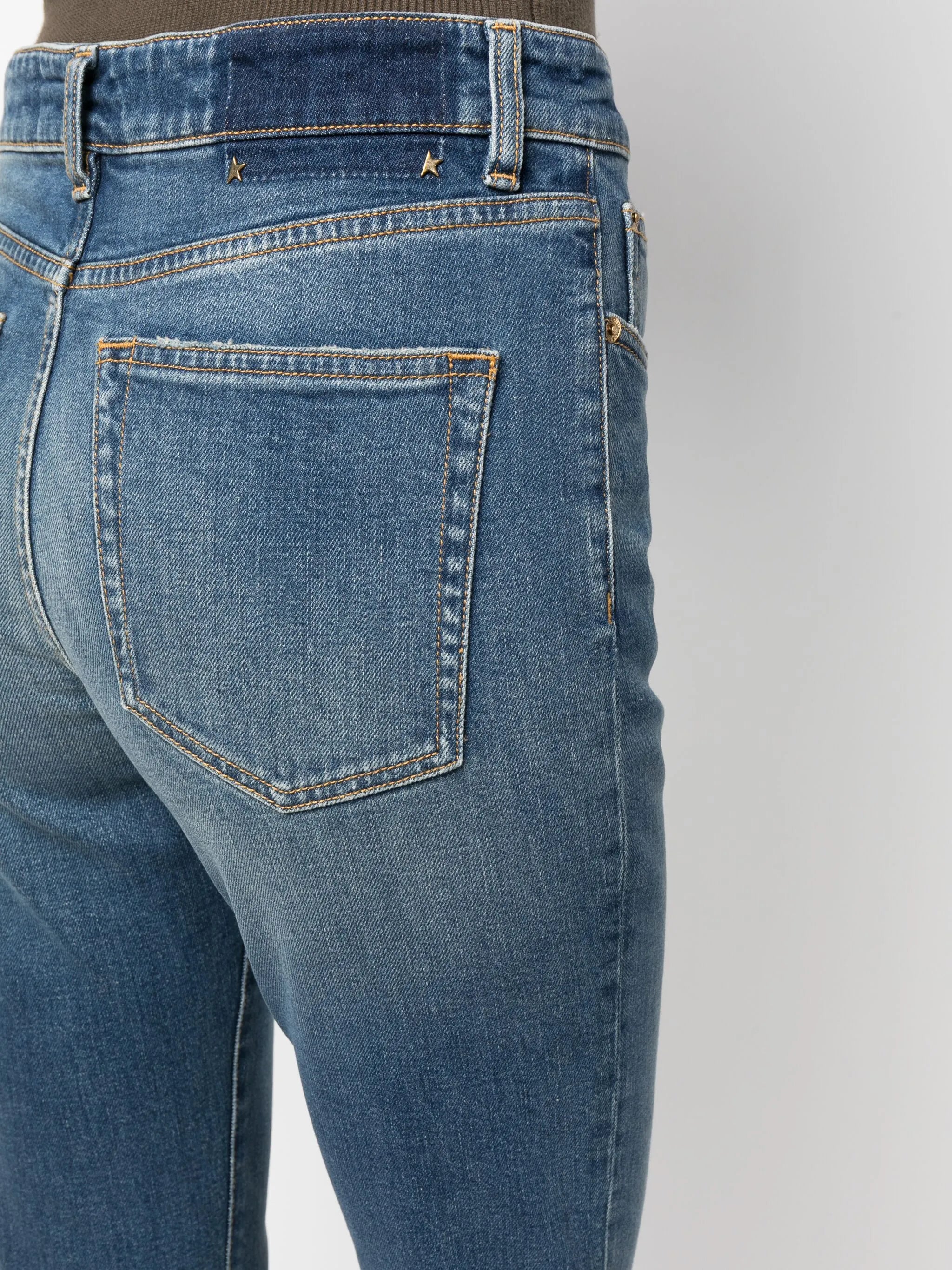 washed-effect wide-leg jeans