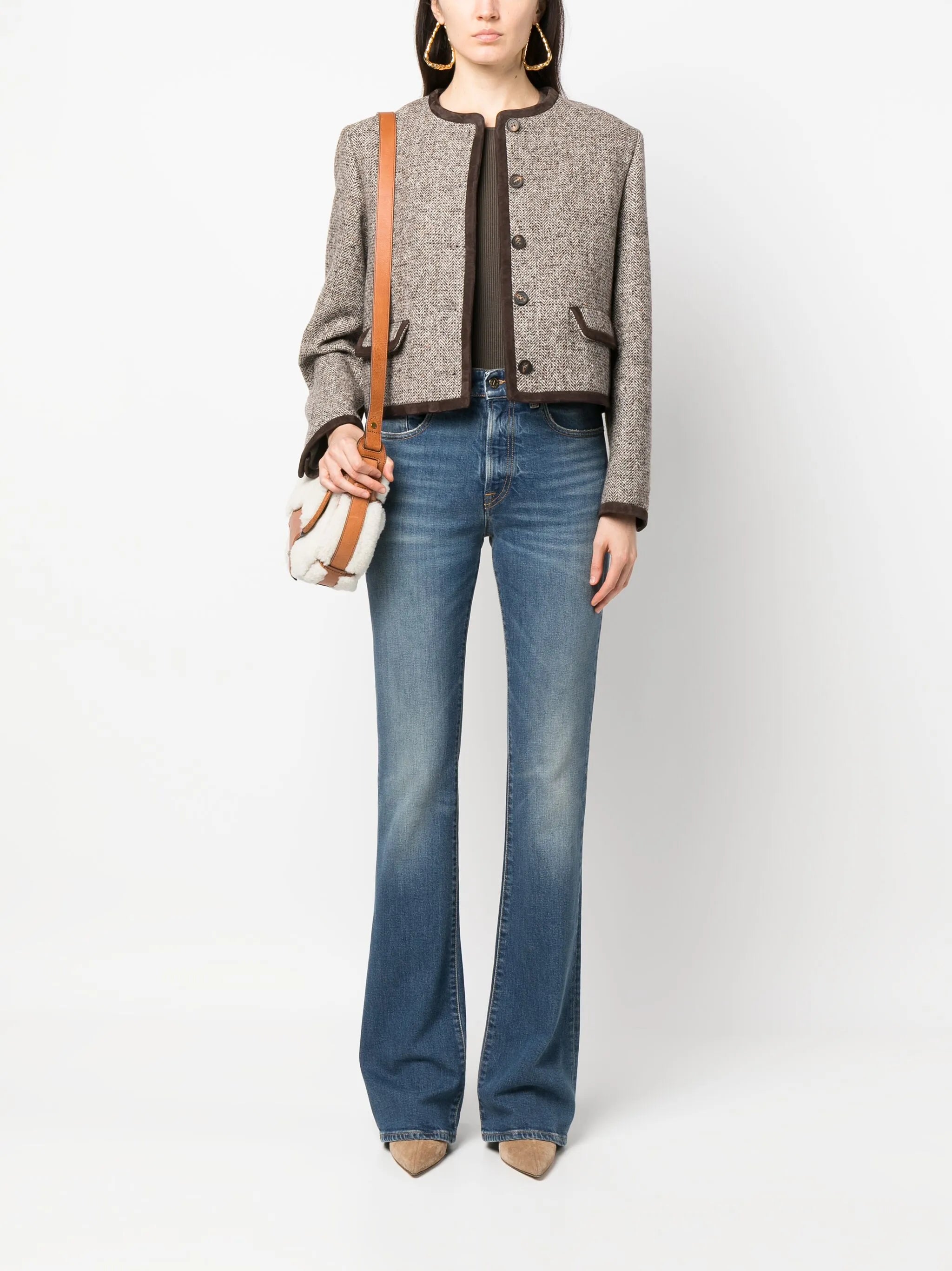 washed-effect wide-leg jeans