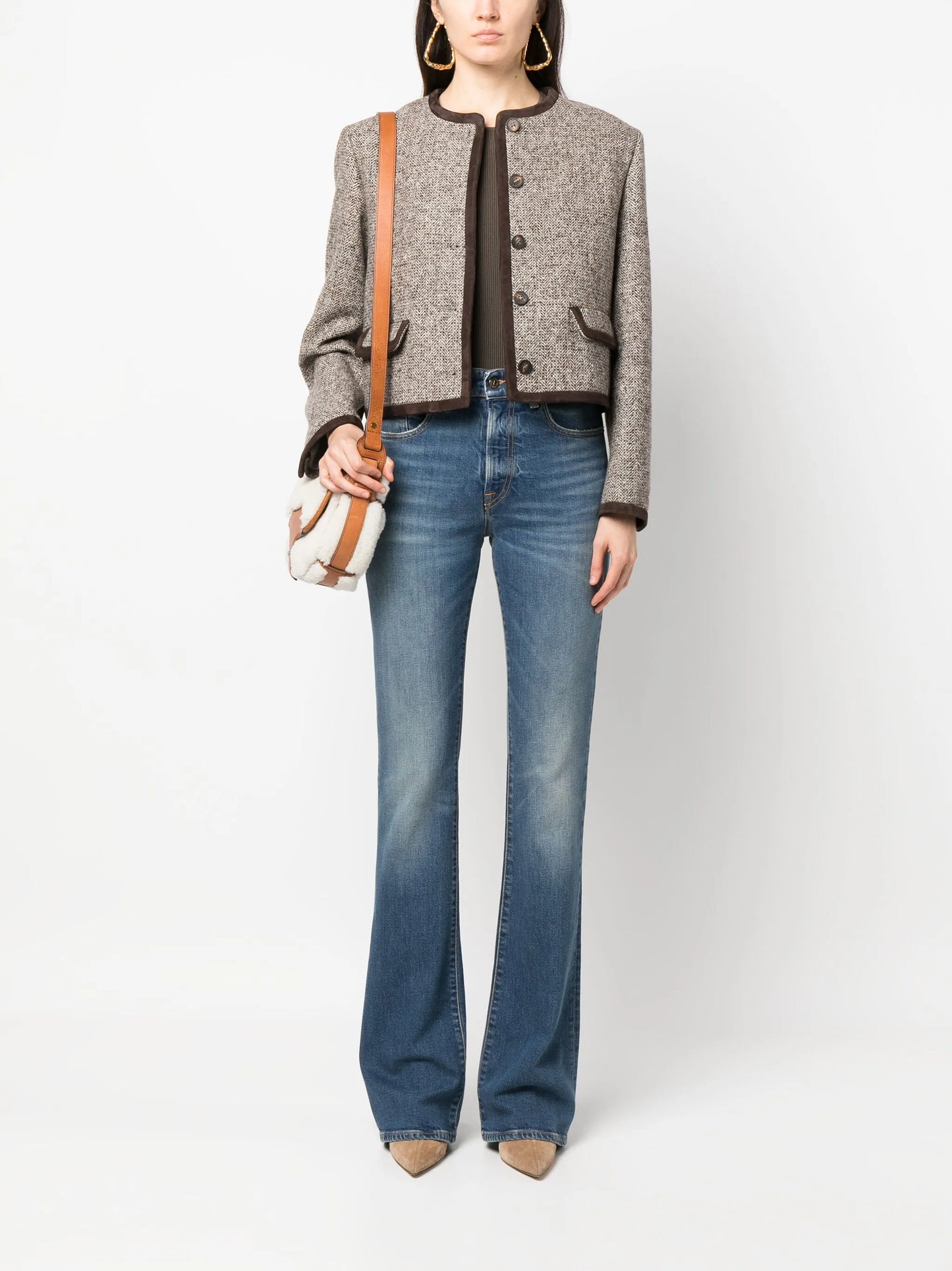 washed-effect wide-leg jeans