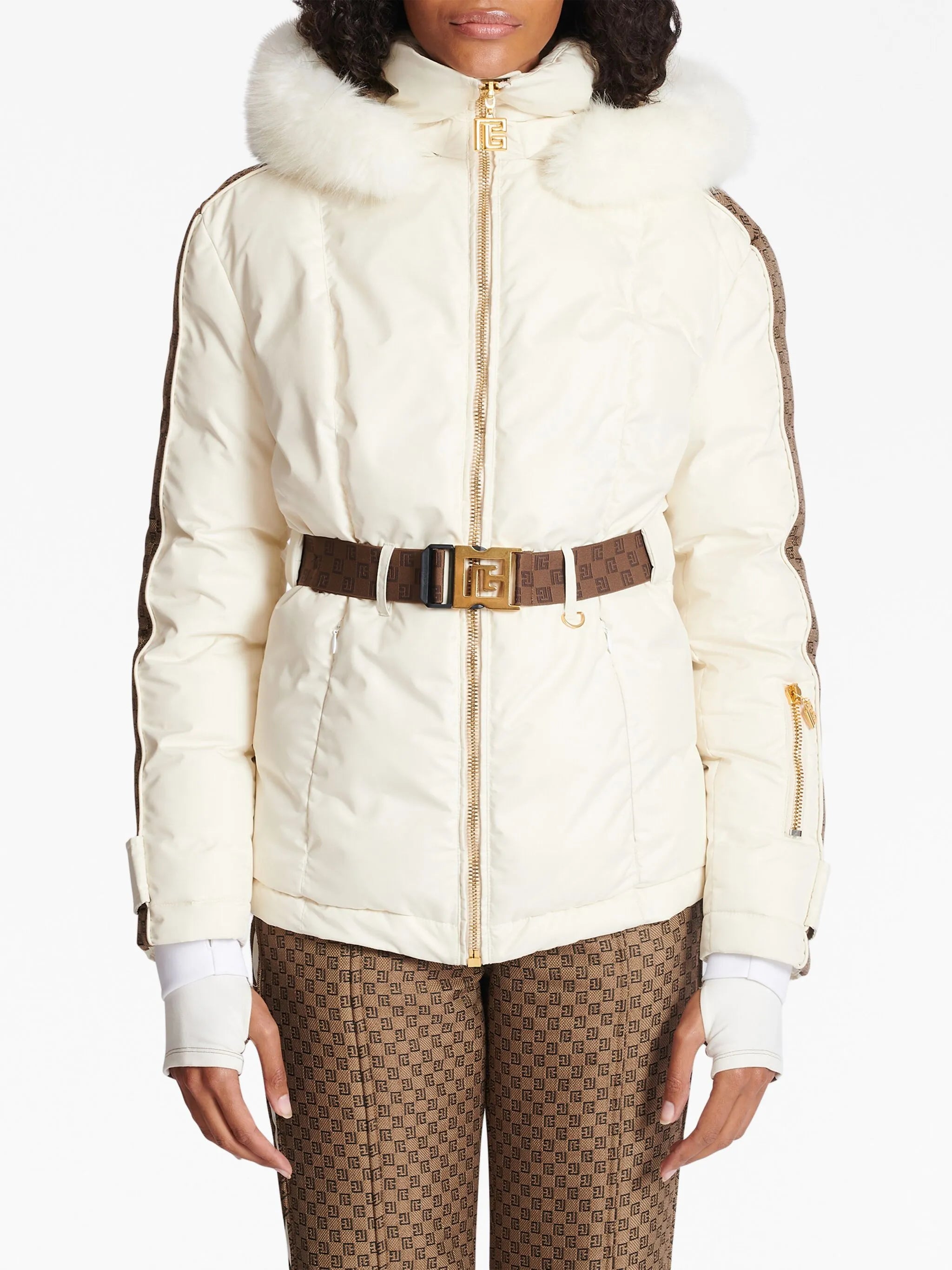 PB monogram belted ski jacket