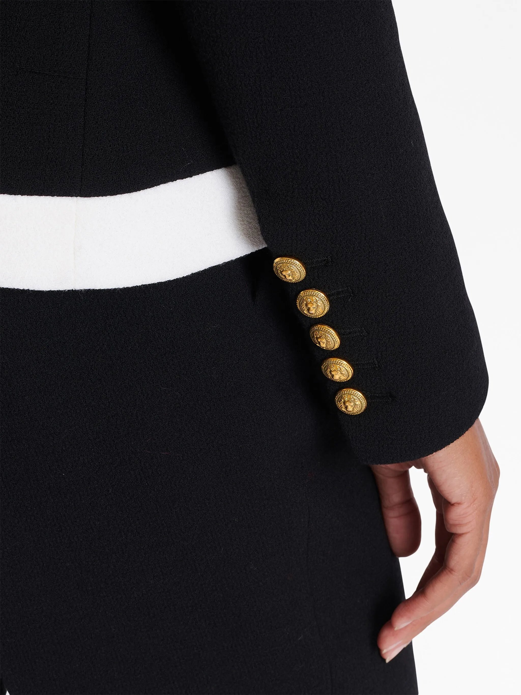 two-tone crepe blazer