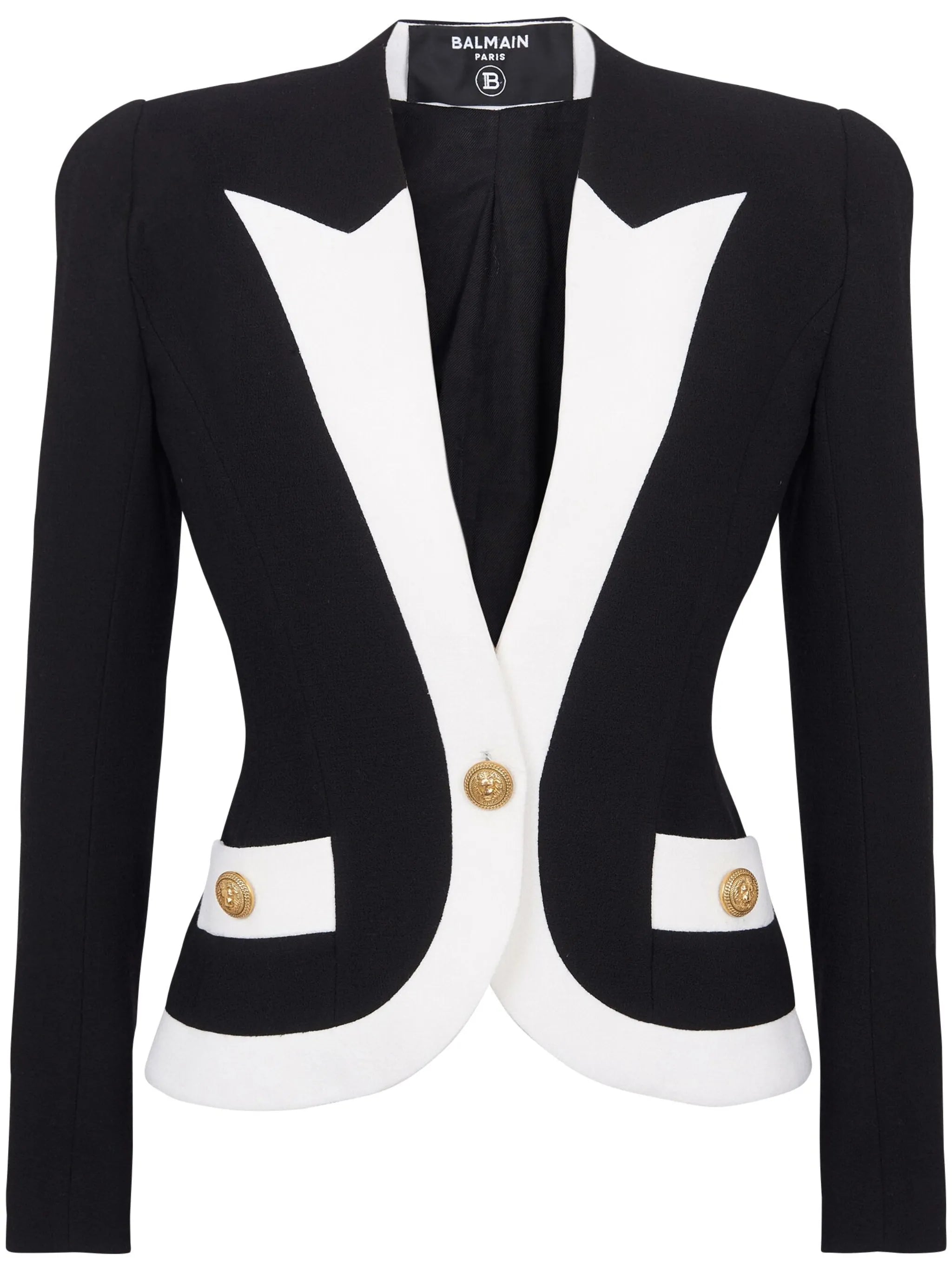 two-tone crepe blazer