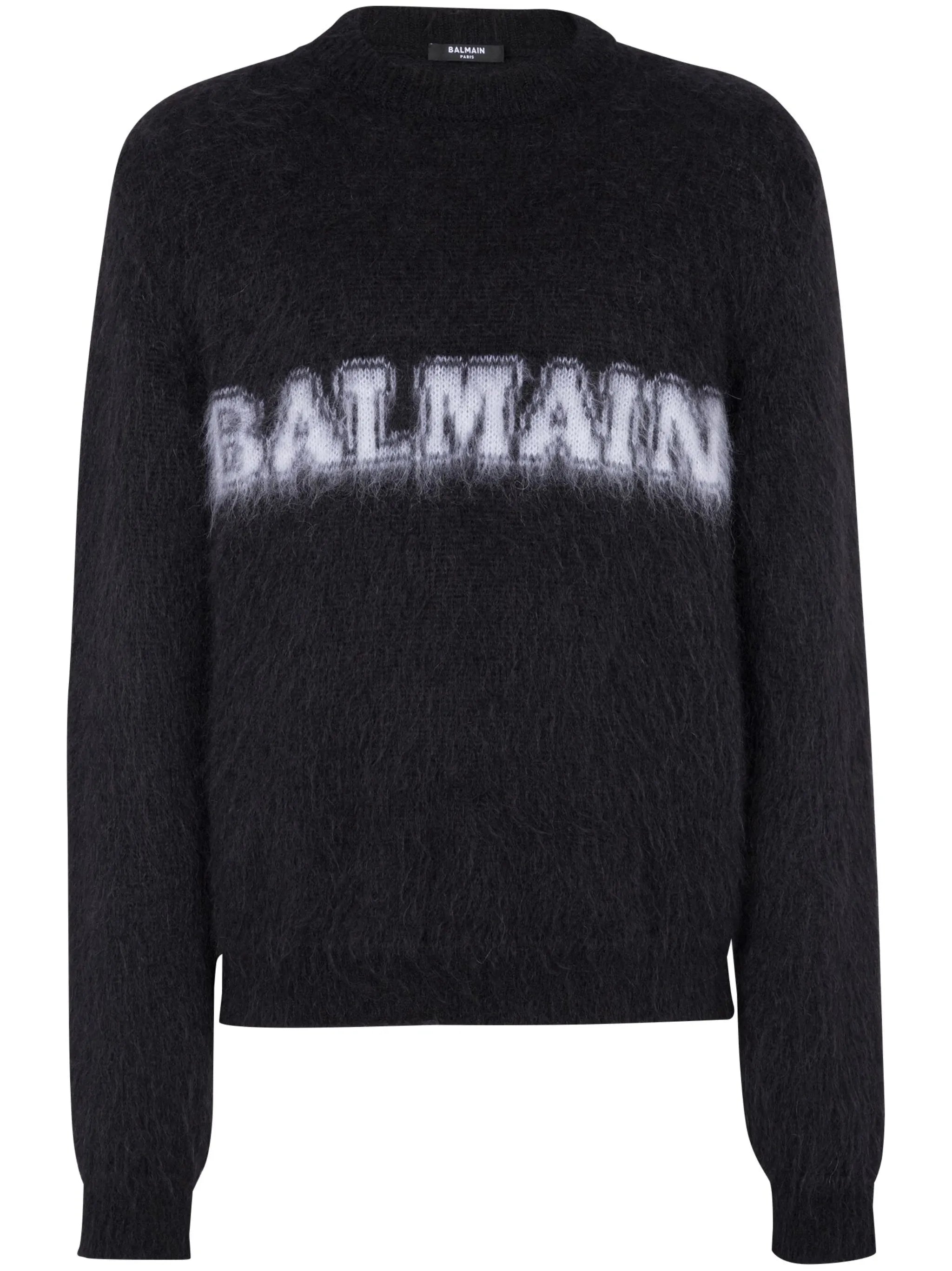 logo-print brushed-finish jumper
