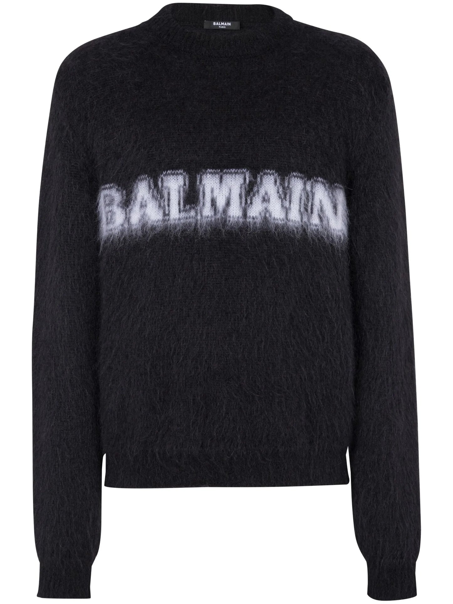 logo-print brushed-finish jumper