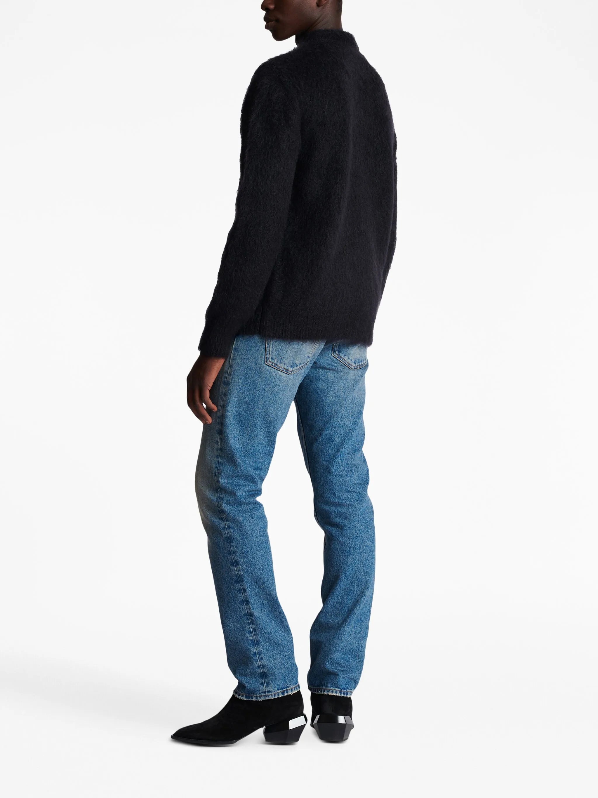logo-print brushed-finish jumper
