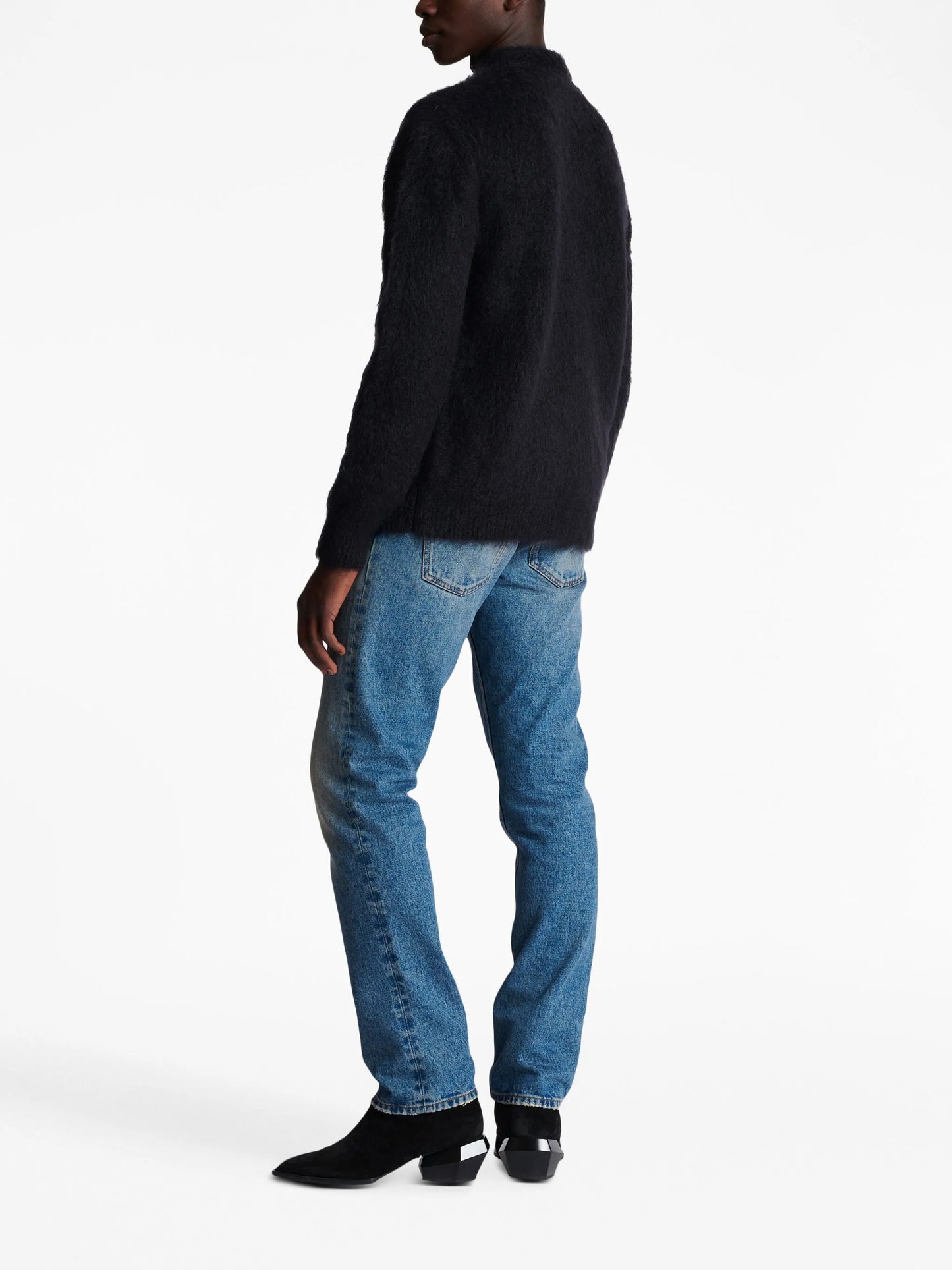 logo-print brushed-finish jumper