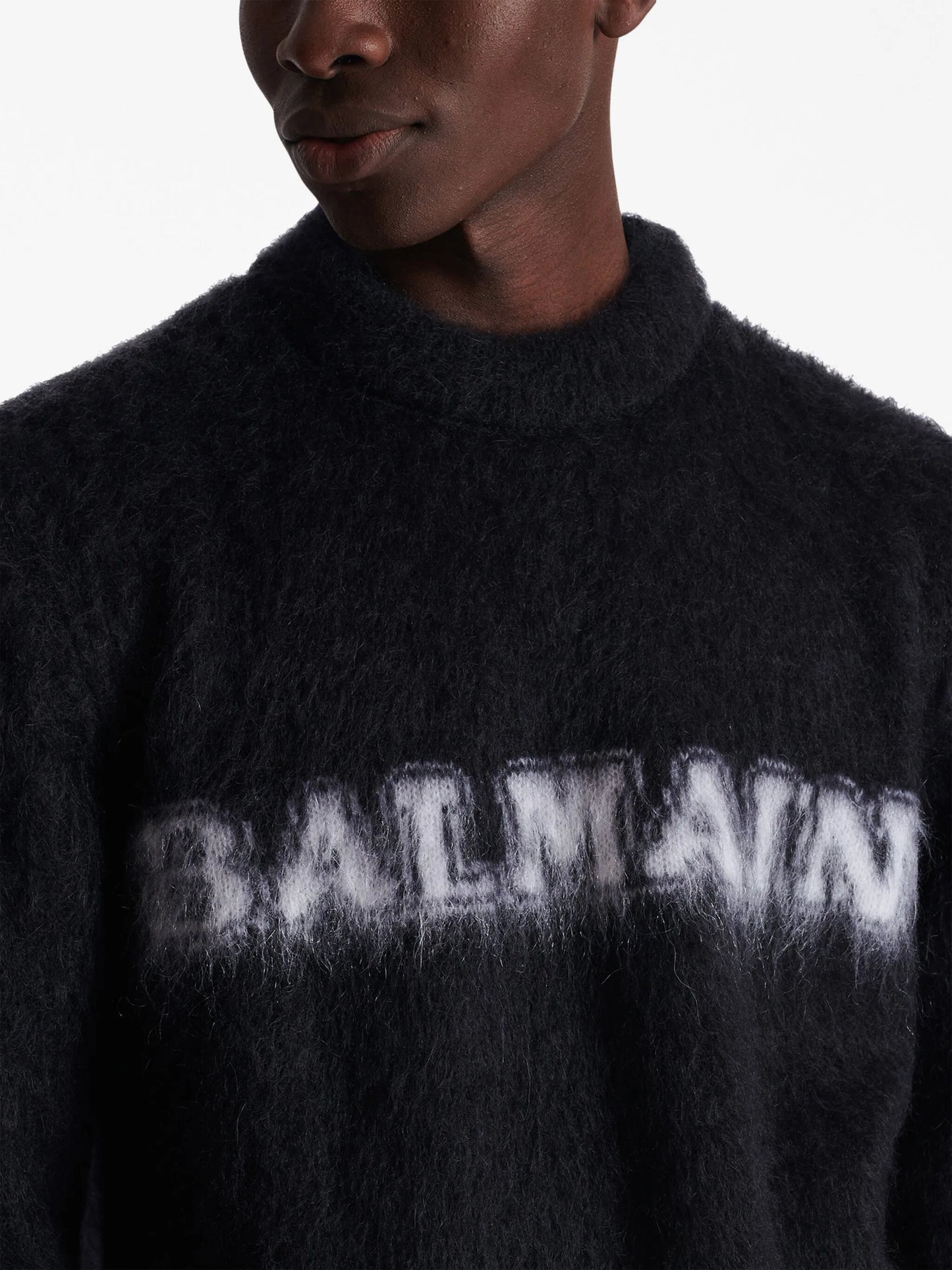 logo-print brushed-finish jumper