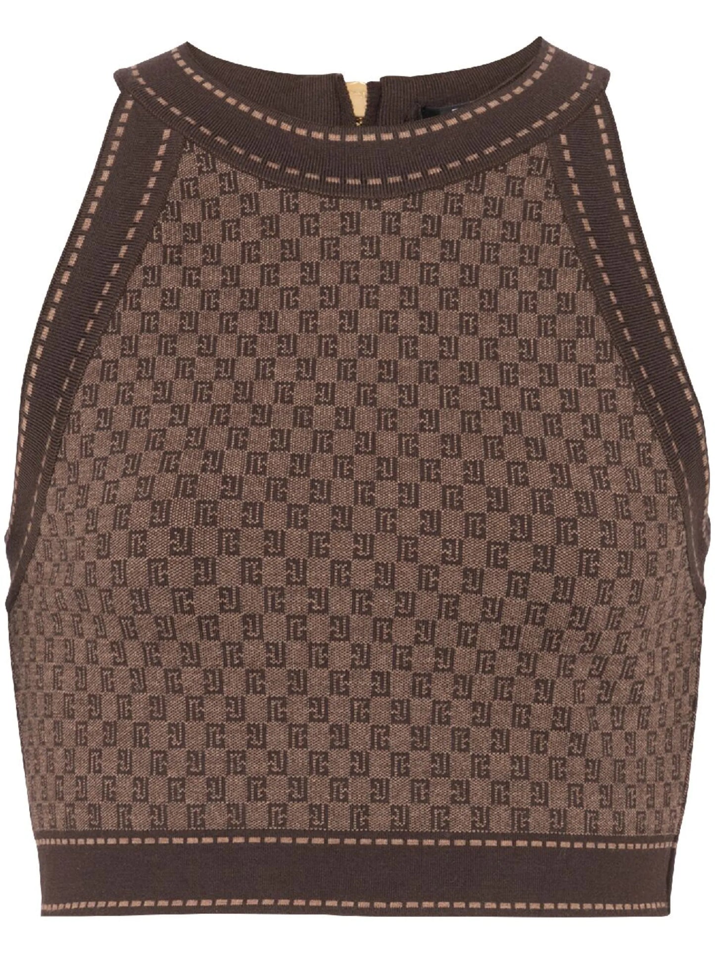 monogram-jacquard cropped top
