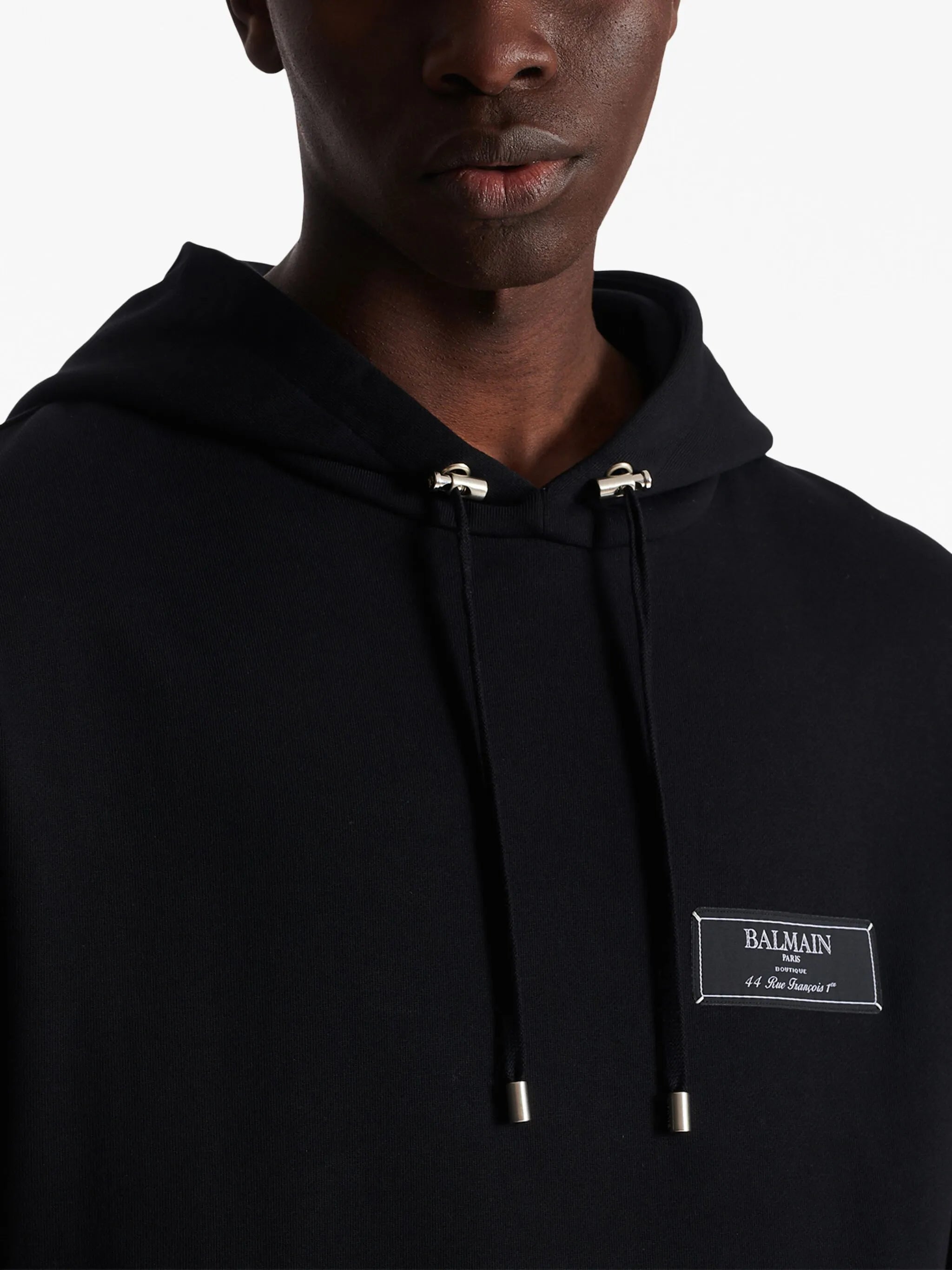 logo-patch cotton hoodie