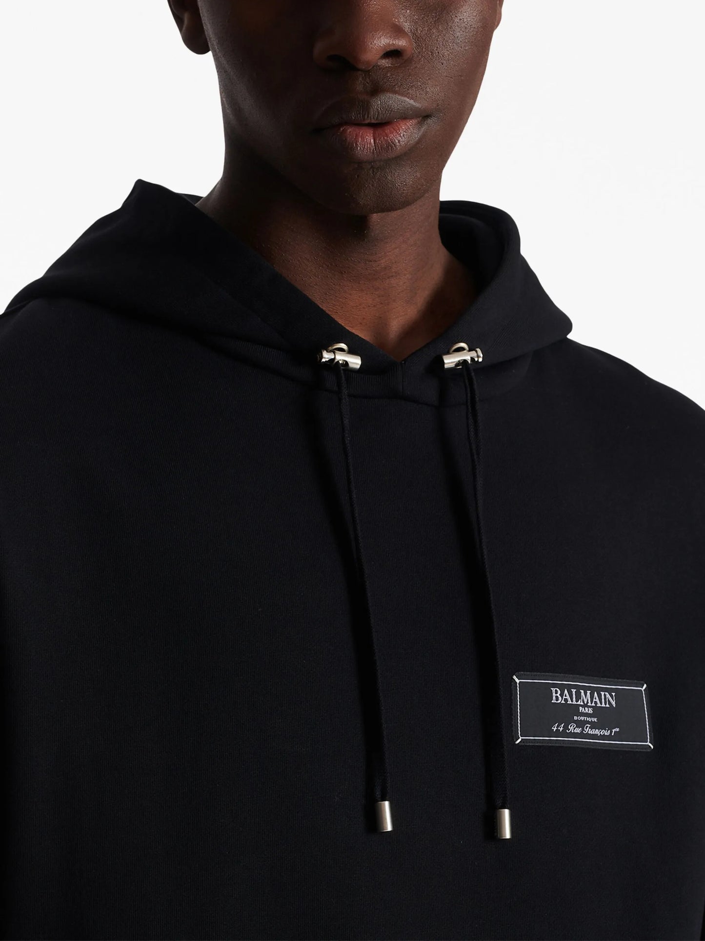 logo-patch cotton hoodie