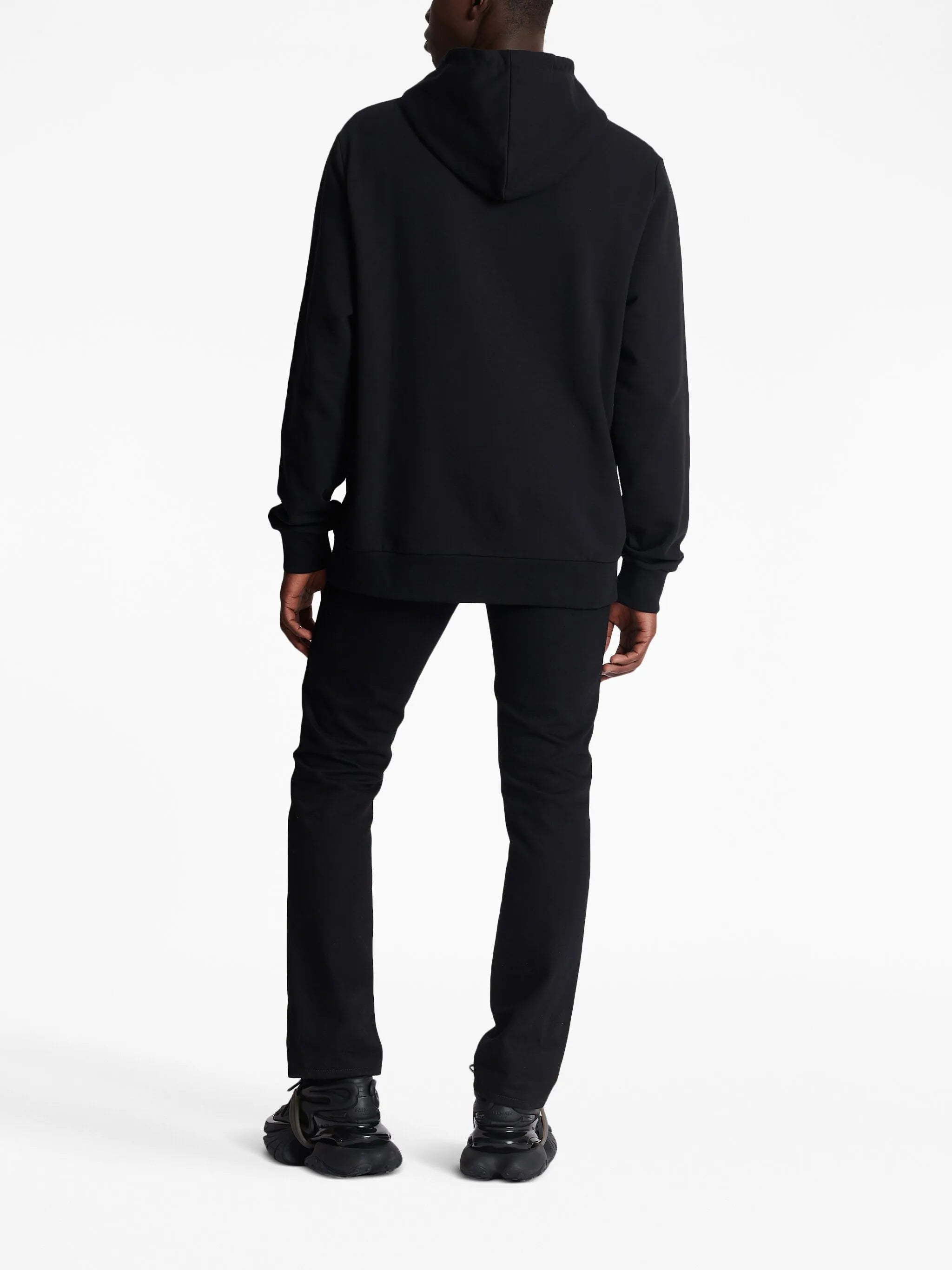 logo-patch cotton hoodie