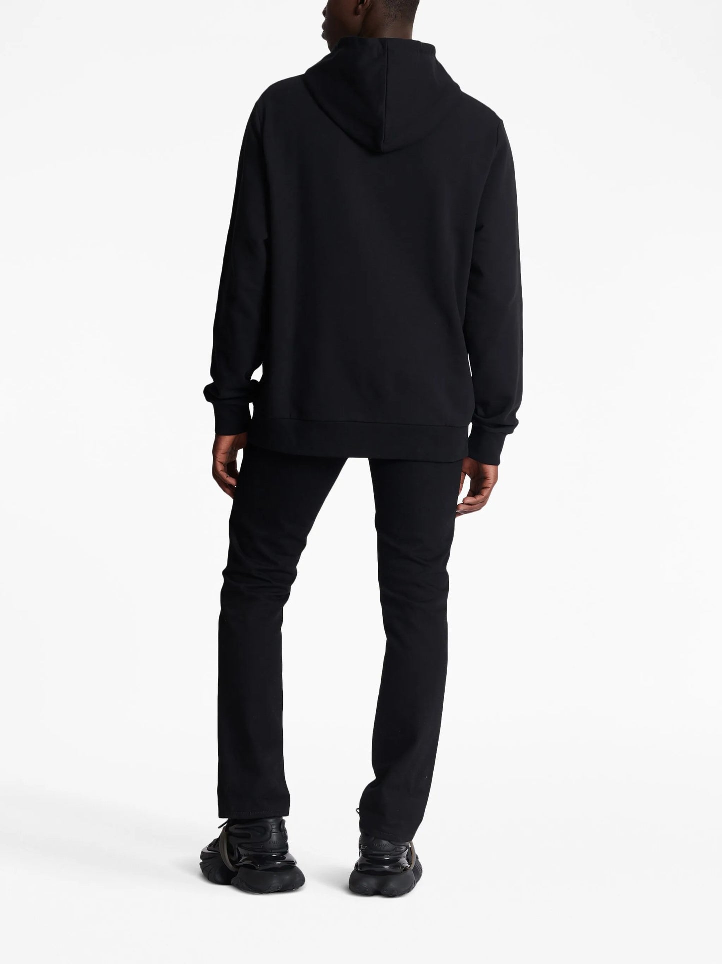 logo-patch cotton hoodie