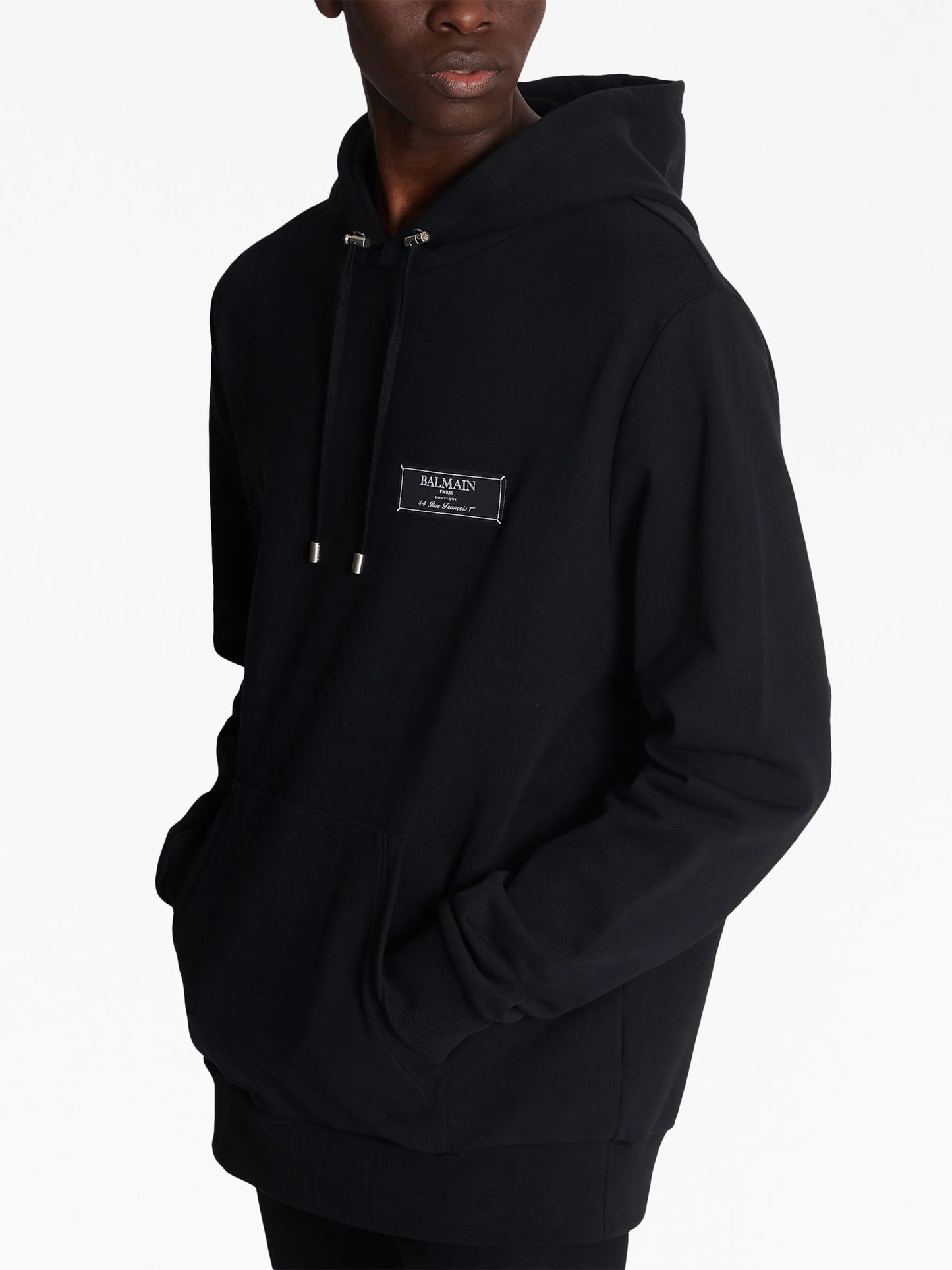 logo-patch cotton hoodie