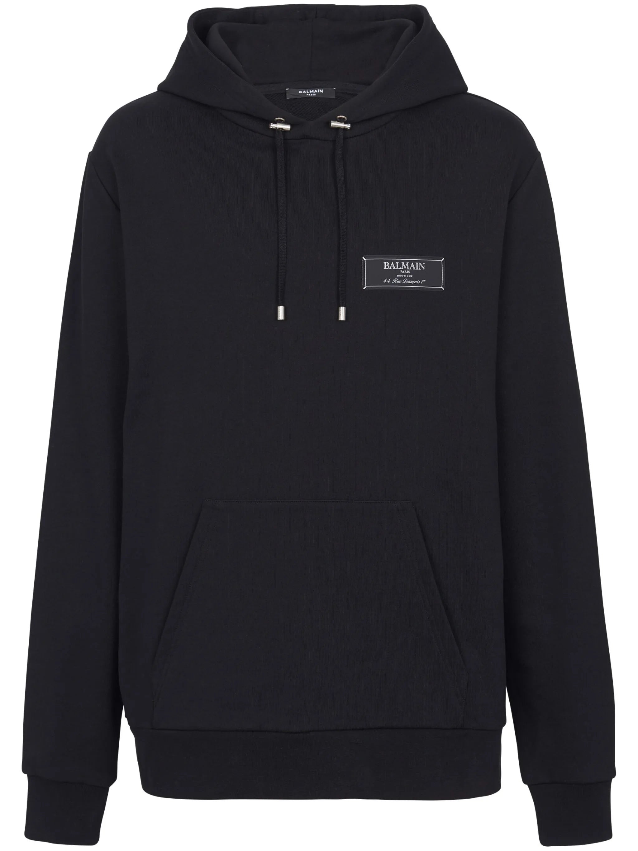 logo-patch cotton hoodie