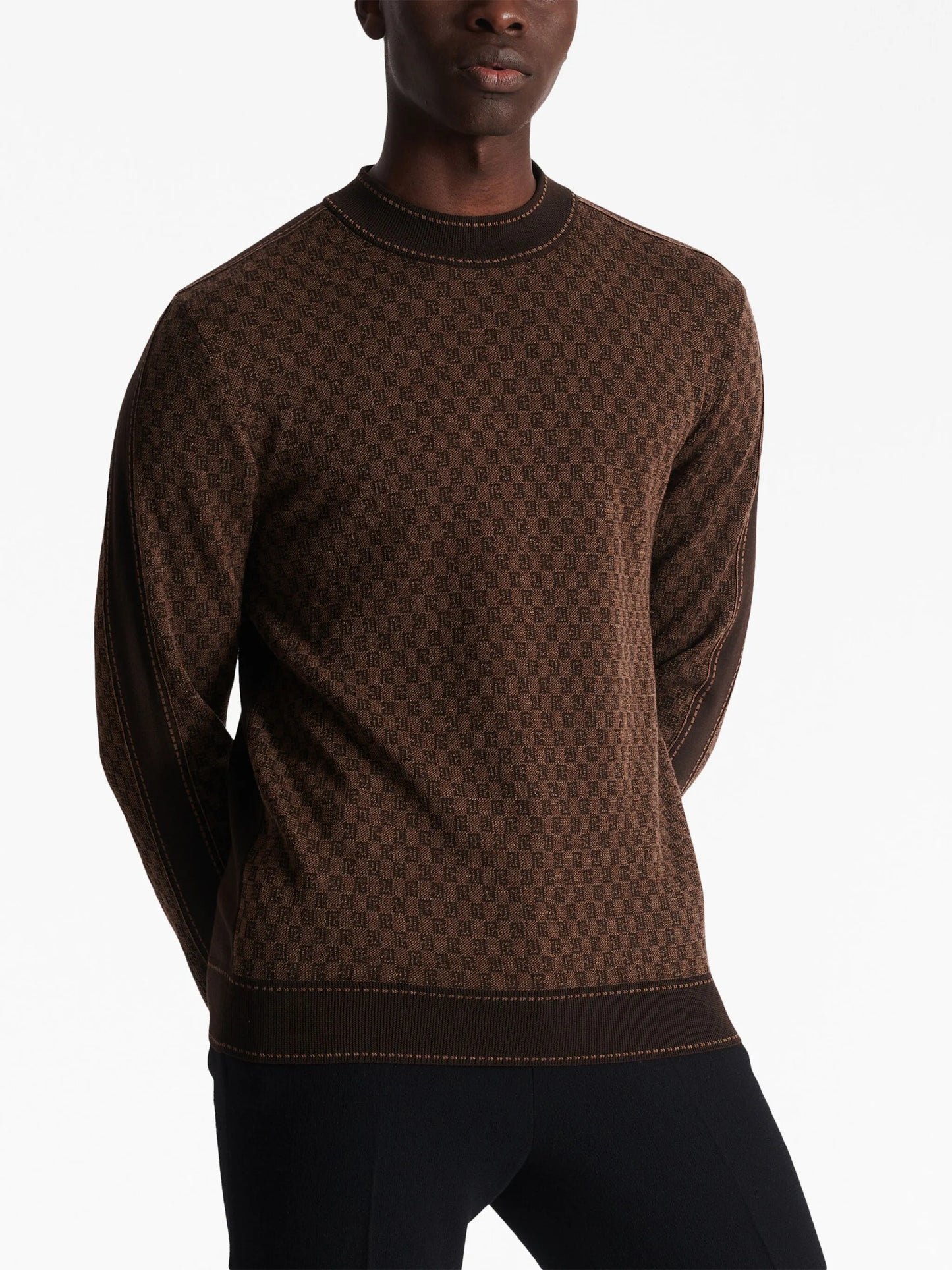 intarsia-knit long-sleeve jumper
