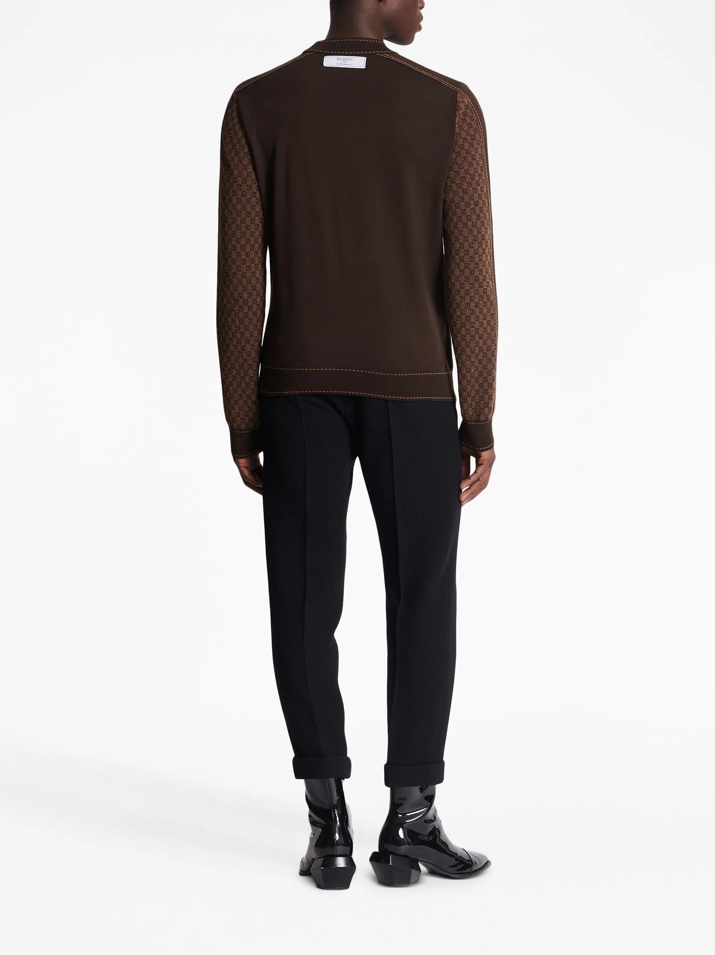 intarsia-knit long-sleeve jumper