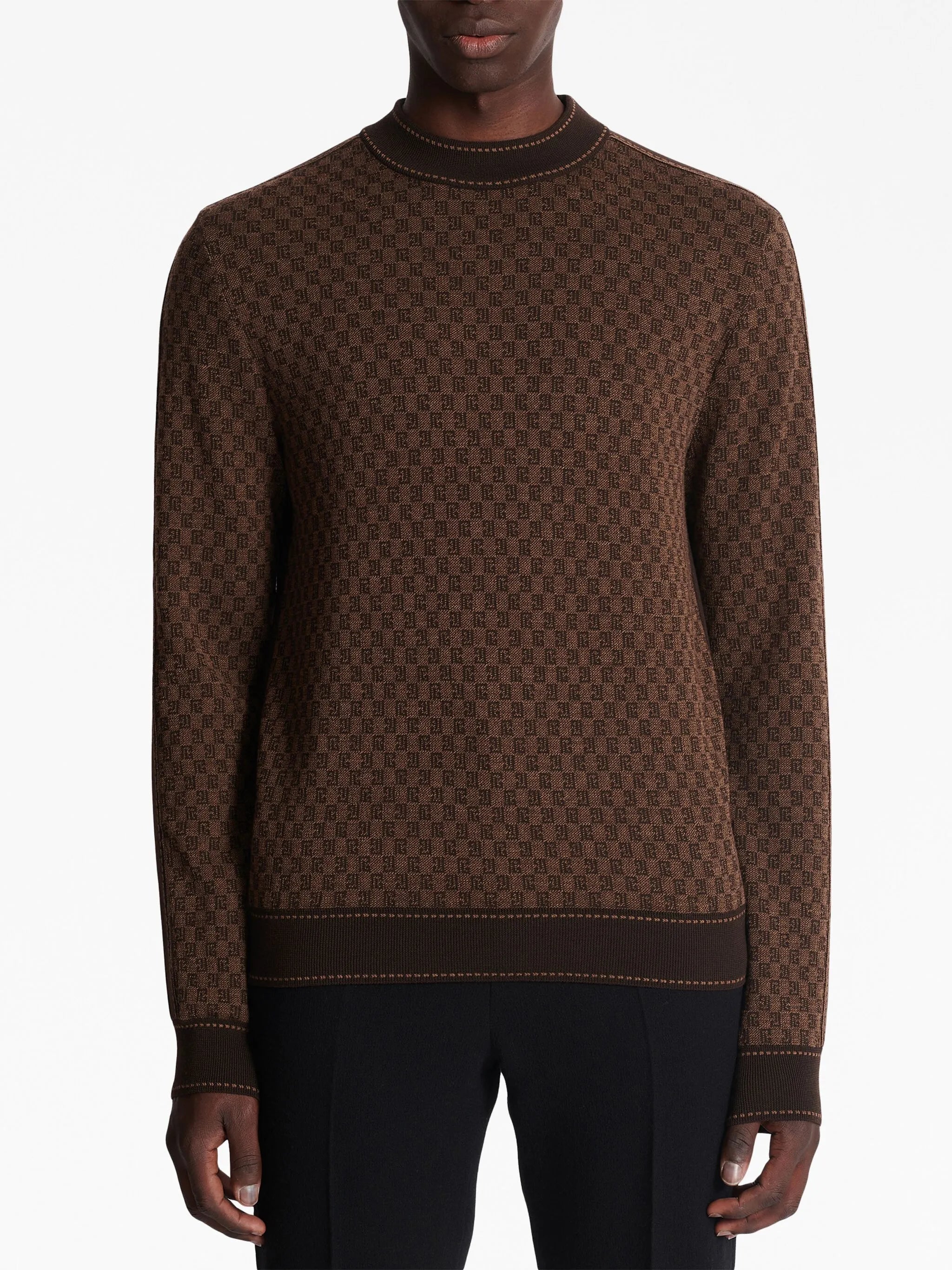 intarsia-knit long-sleeve jumper